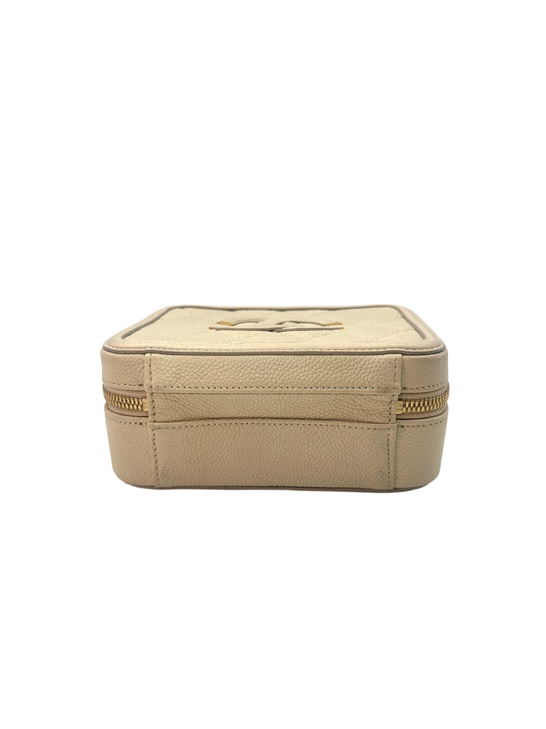 Chanel CC Filigree White Quilted Caviar Leather Vanity Case(22***84) CC1229