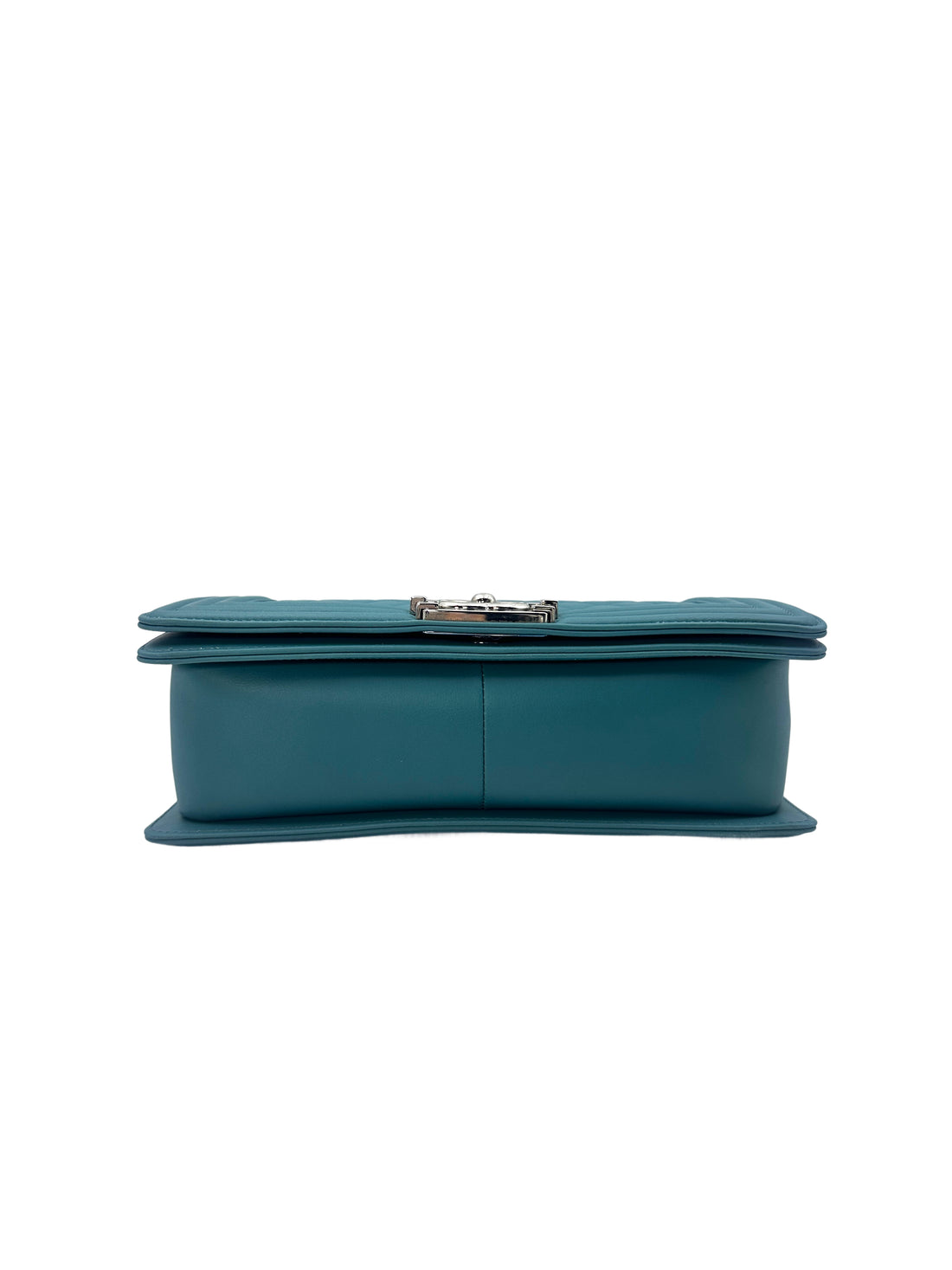 Chanel LeBoy Turquoise Blue Quilted Caviar Crossbody Bag with Silver Buckle(20***87) CC1230