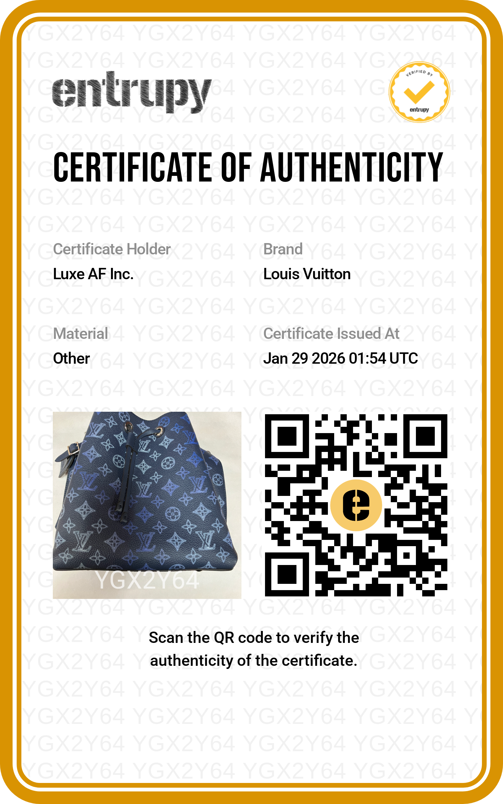 Louis Vuitton Monogram Blue Muria Bucket Handle Bag LV1749