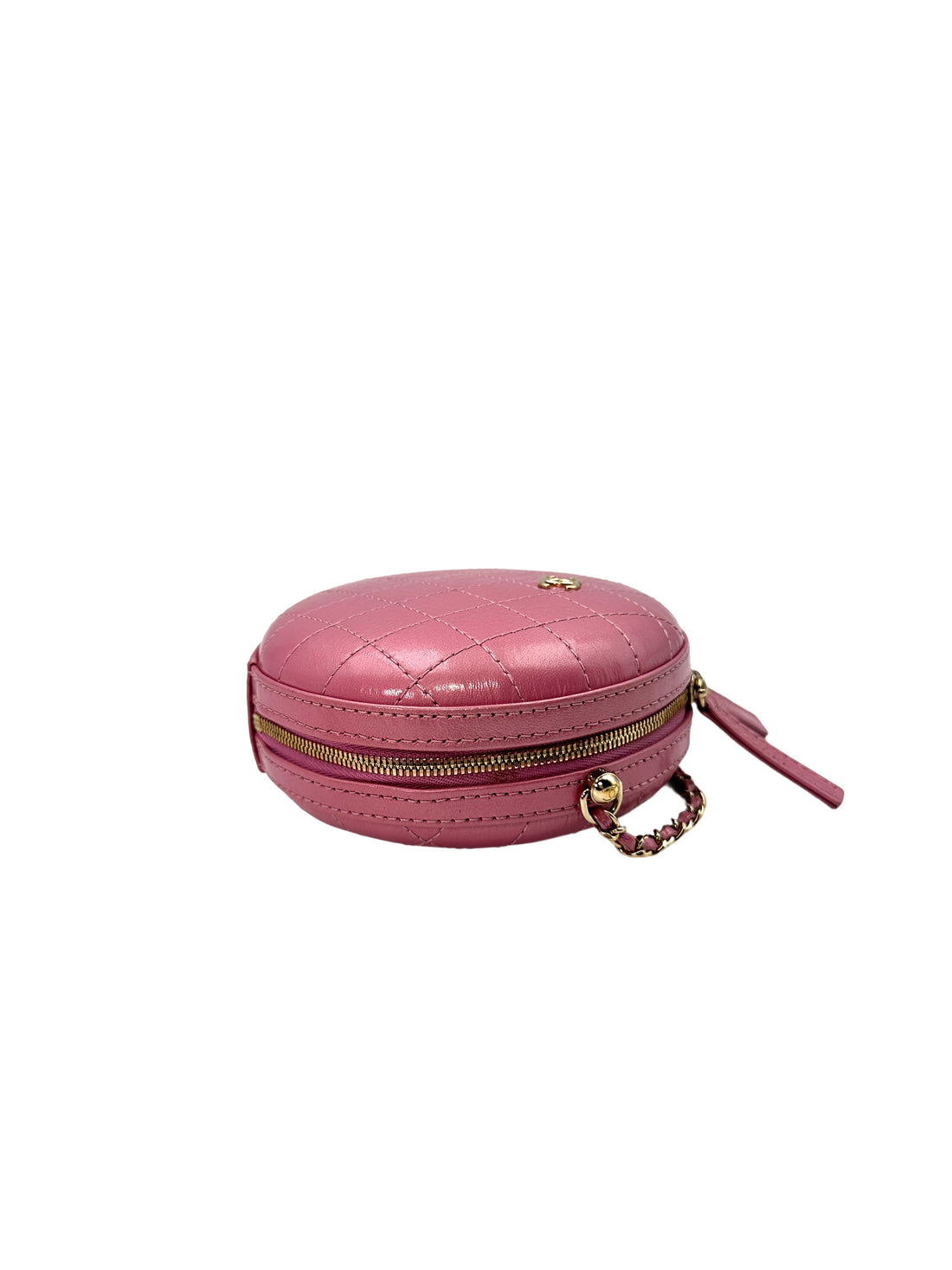 Chanel Pink Leather Round Chain Crossbody Bag(27***41) CC1234