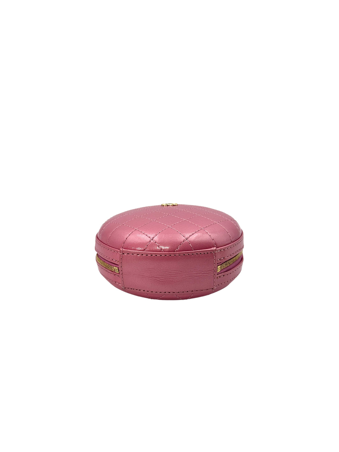 Chanel Pink Leather Round Chain Crossbody Bag(27***41) CC1234
