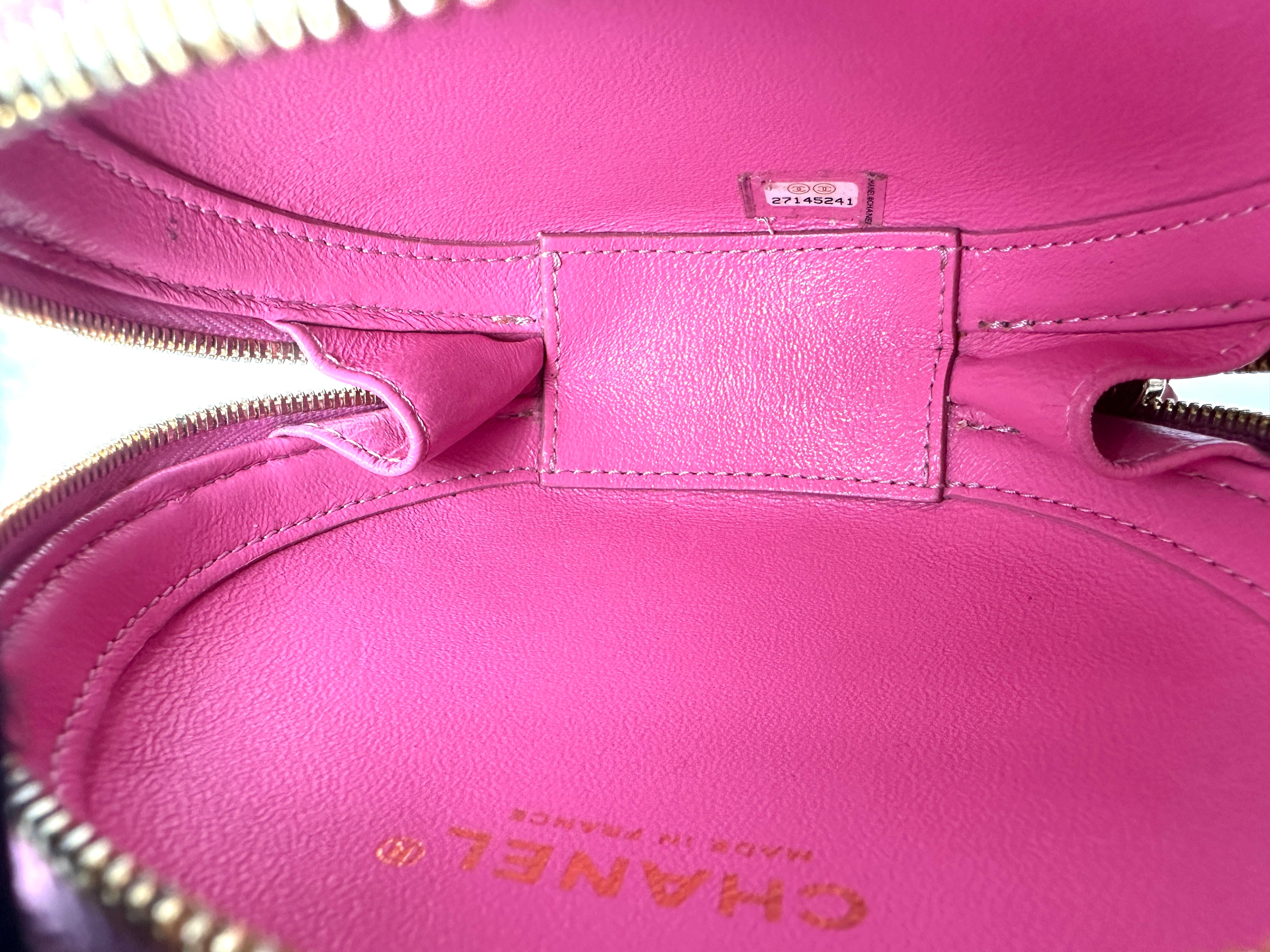 Chanel Pink Leather Round Chain Crossbody Bag(27***41) CC1234