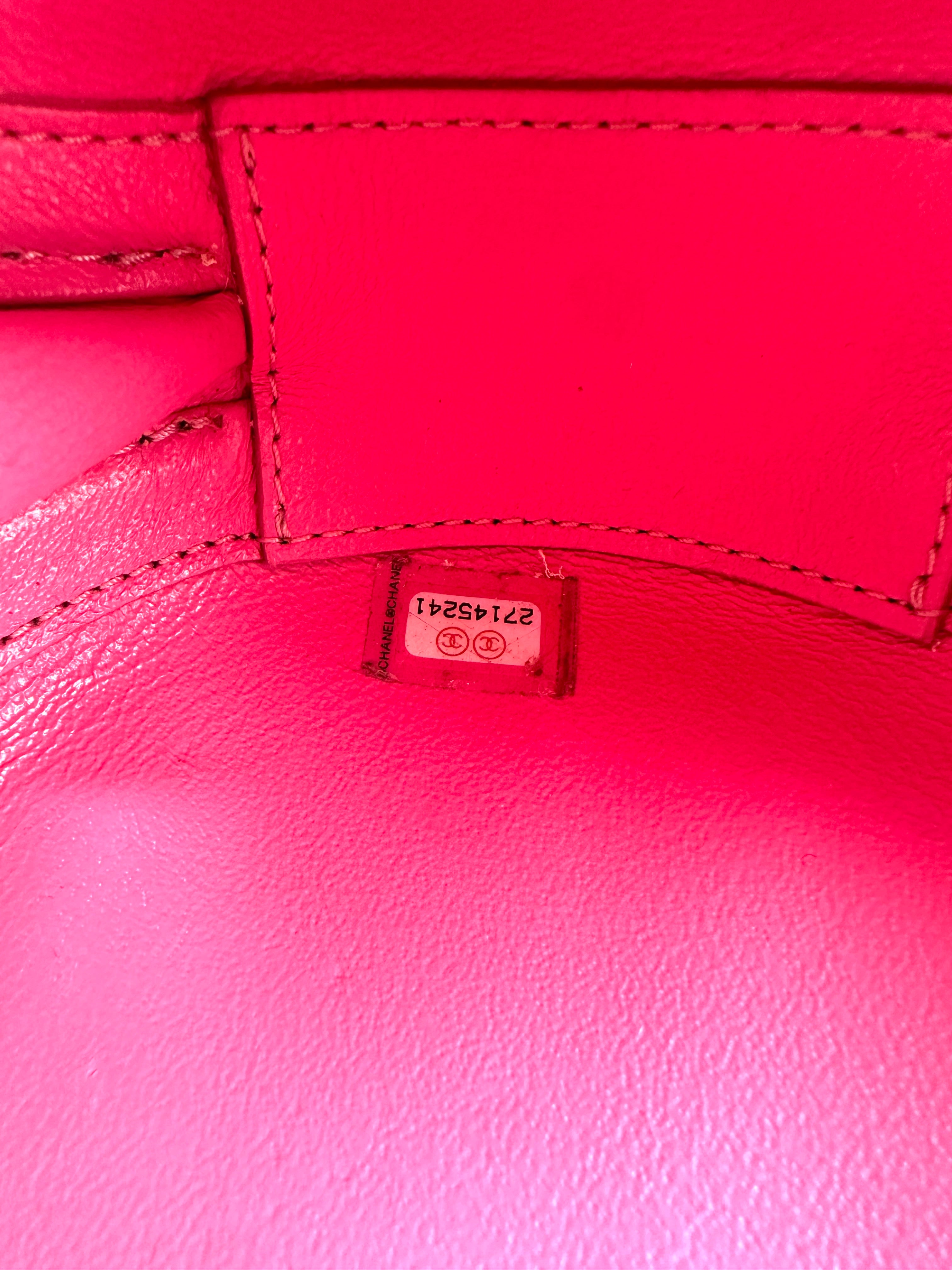 Chanel Pink Leather Round Chain Crossbody Bag(27***41) CC1234