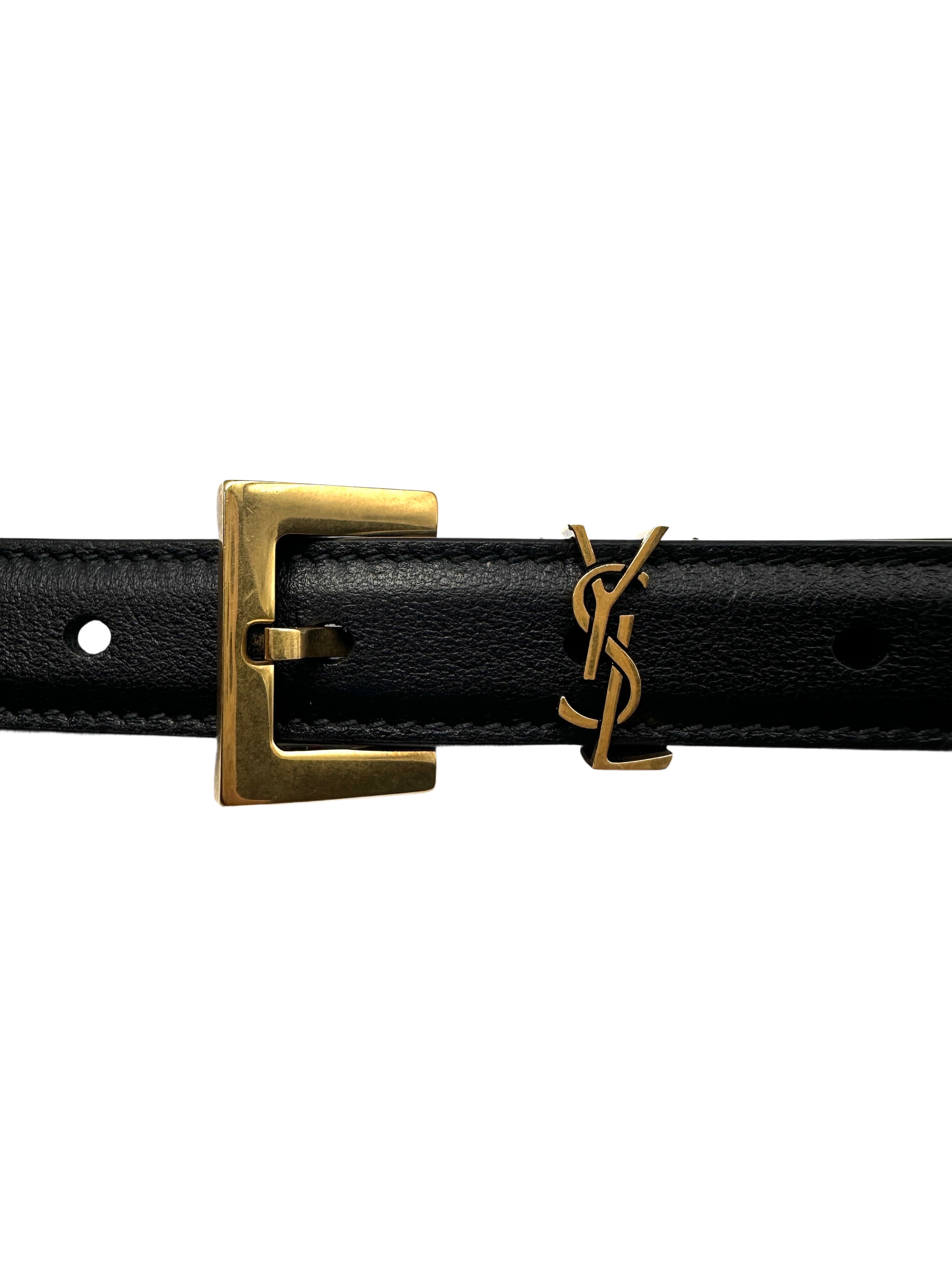 Saint Laurent Monogram Buckle Belt 90cm SLP01