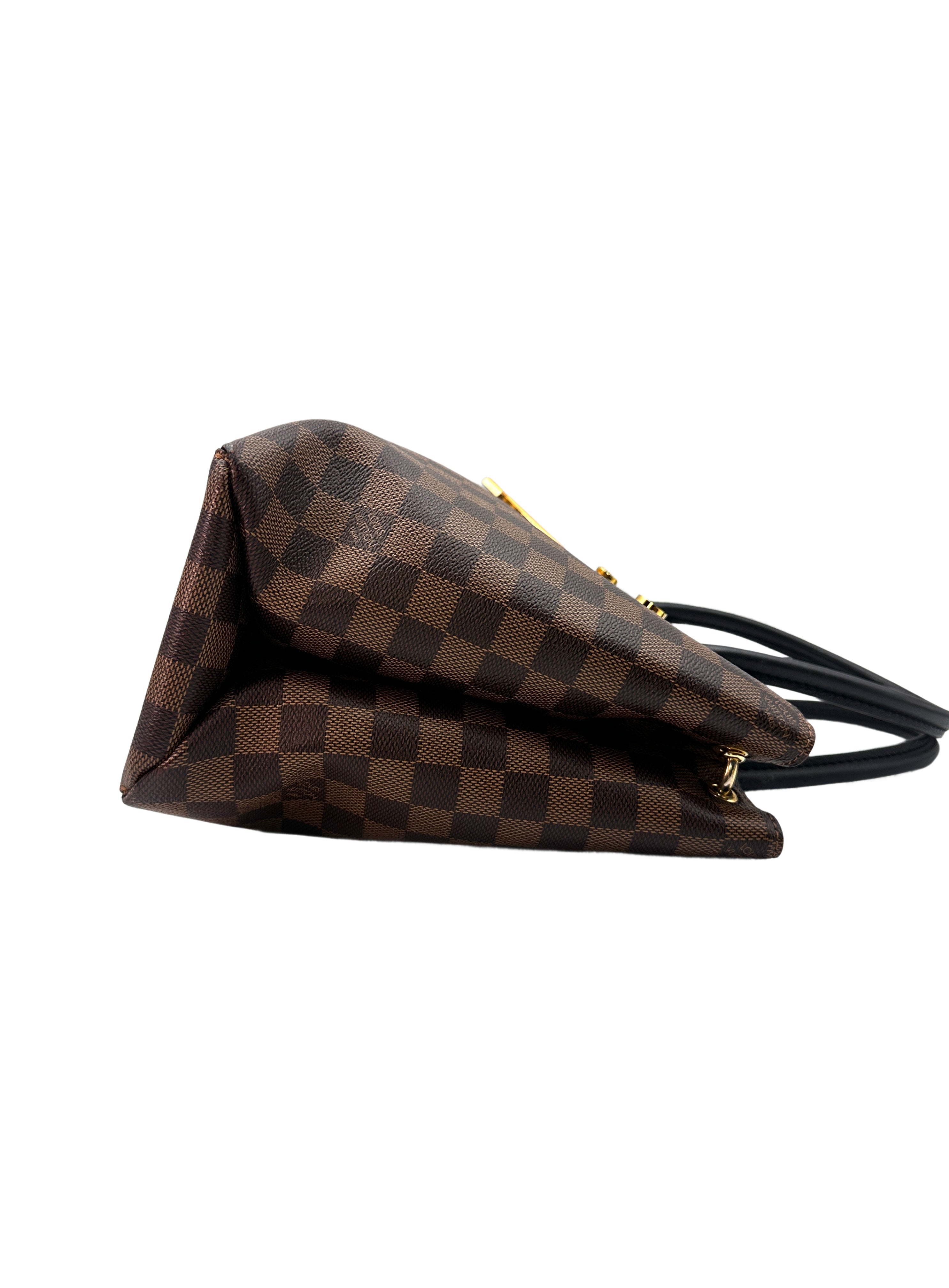 Louis Vuitton Riverside Brown Damier Ebene Tote Handle Bag With Gold Logo Charms LV1773