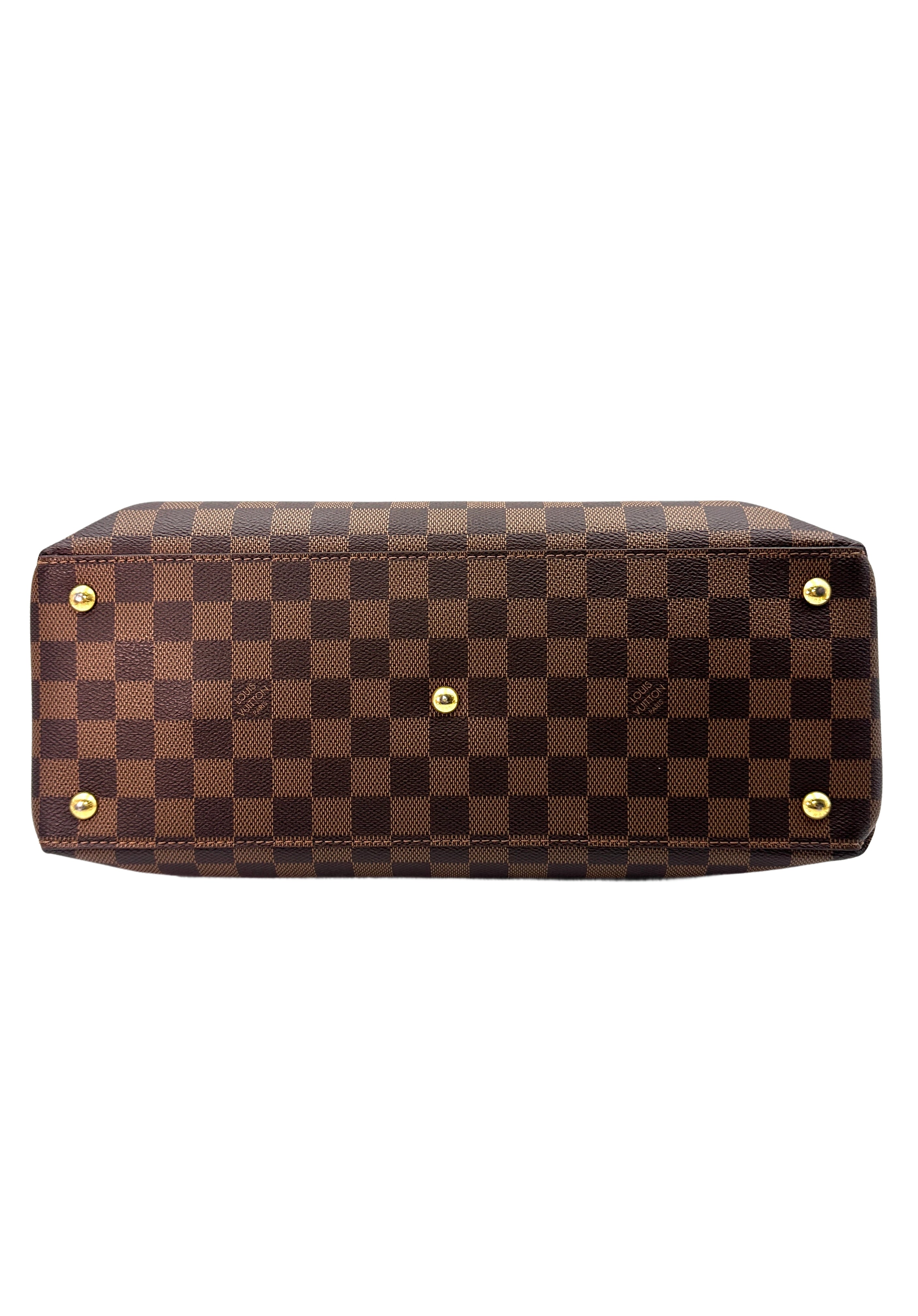 Louis Vuitton Riverside Brown Damier Ebene Tote Handle Bag With Gold Logo Charms LV1773