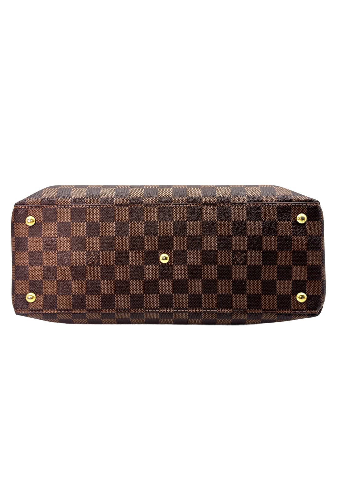 Louis Vuitton Riverside Brown Damier Ebene Tote Handle Bag With Gold Logo Charms LV1773