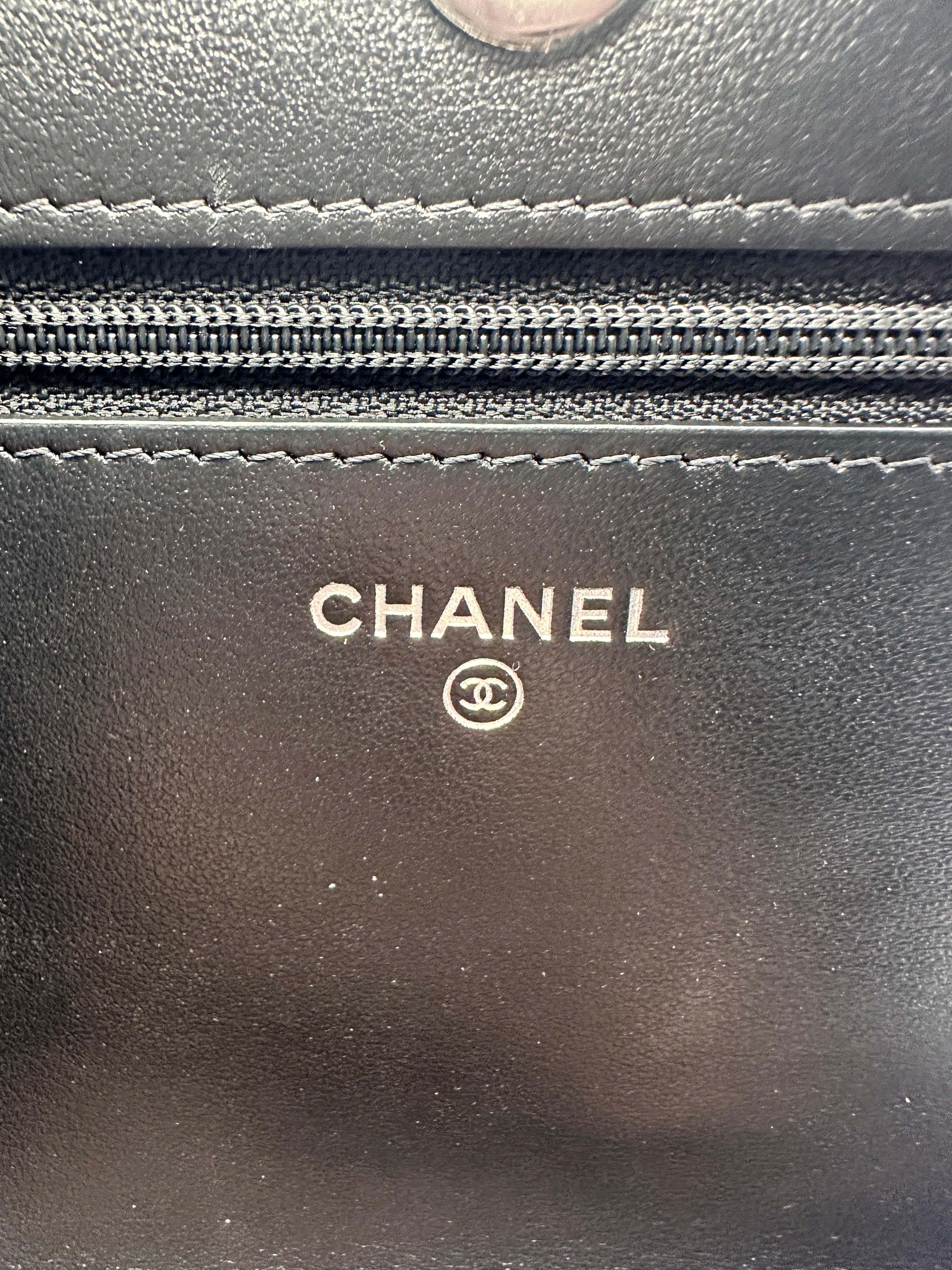 Chanel LeBoy Black Quilted Calfskin Leather Wallet On Chain With Silver Buckle(30***19) CC1242