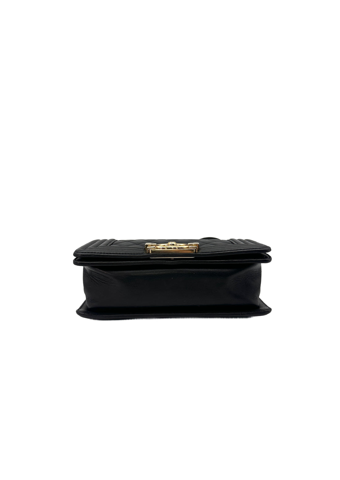 Chanel LeBoy Black Quilted Lambskin Leather Small Size Wallet On Chain With Gold Buckle(23***73) CC1244