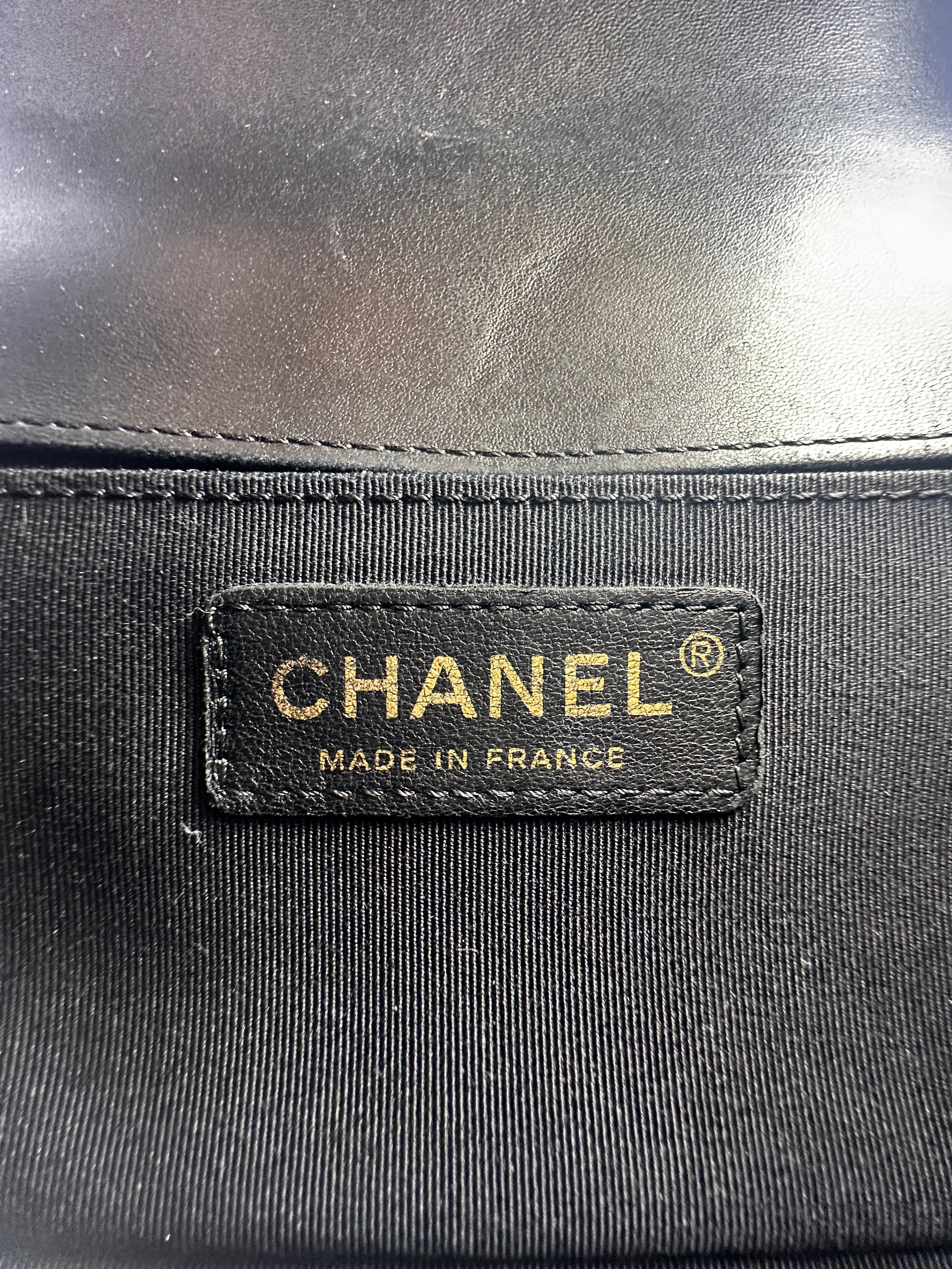 Chanel LeBoy Black Quilted Lambskin Leather Small Size Wallet On Chain With Gold Buckle(23***73) CC1244