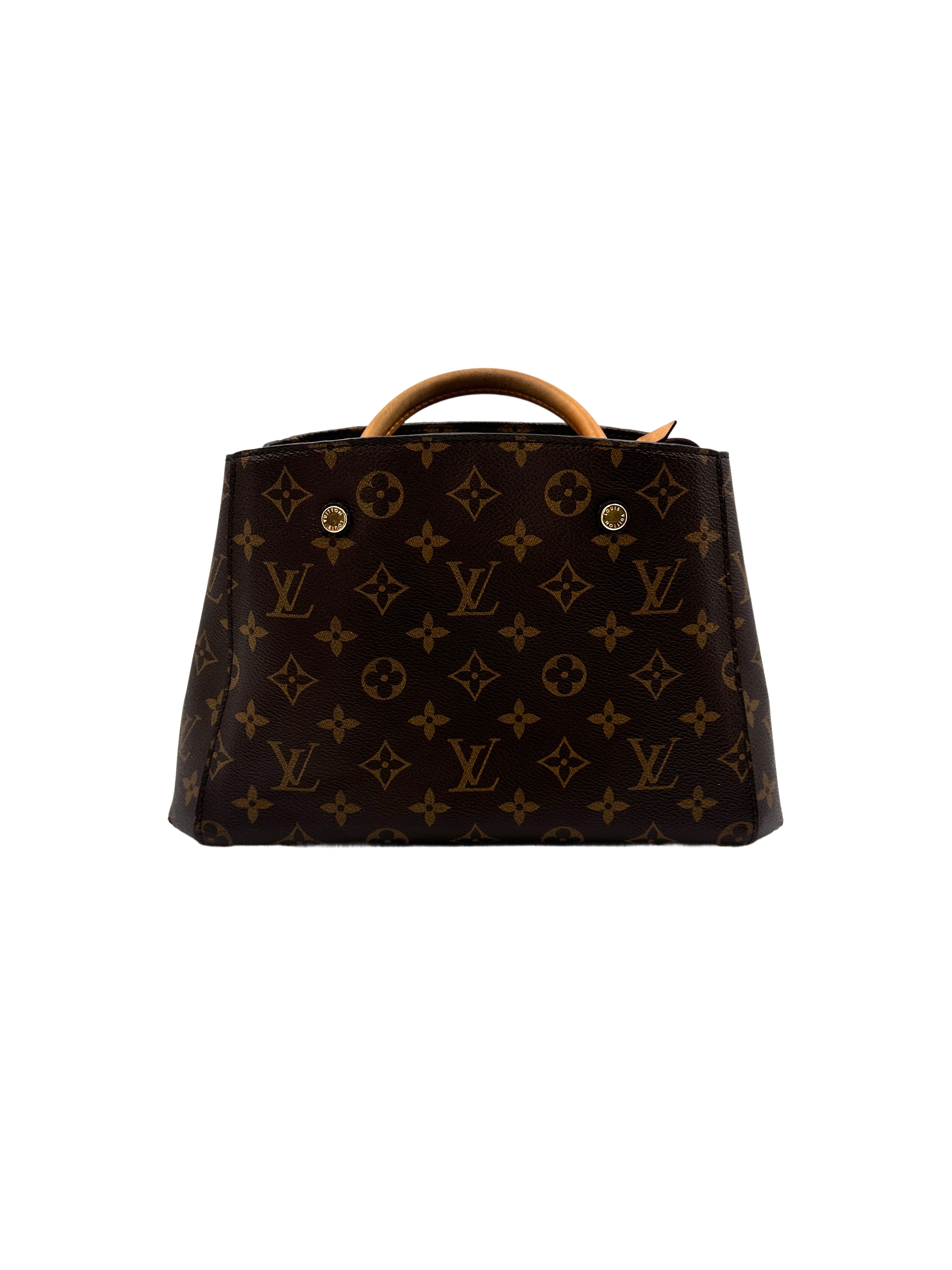 Louis Vuitton Montaigne Brown Monogram Leather Handle Bag LV1775