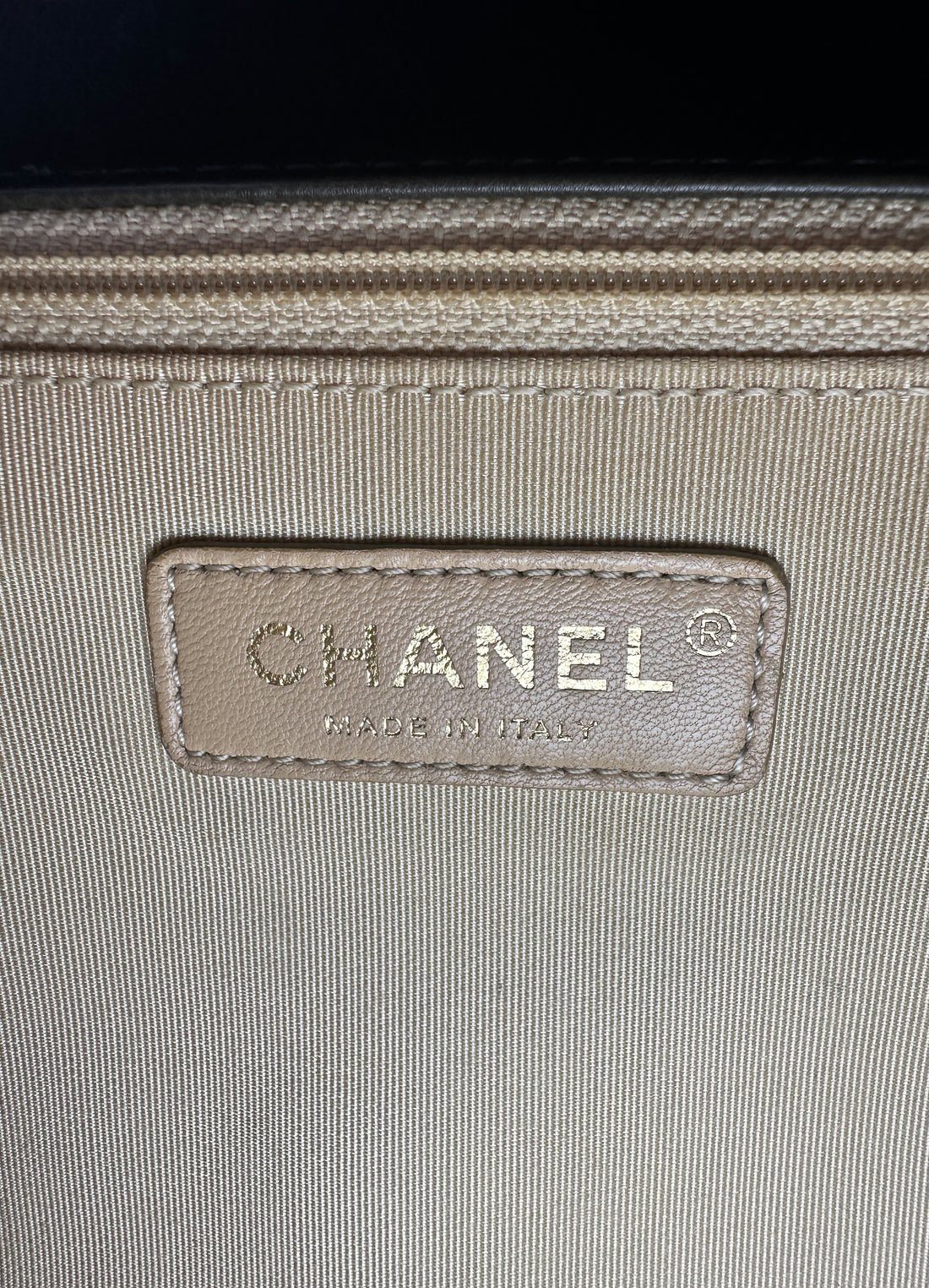 Chanel Label Click Grey Quilted Calfskin Leather Handle Bag(23***92) CC1251