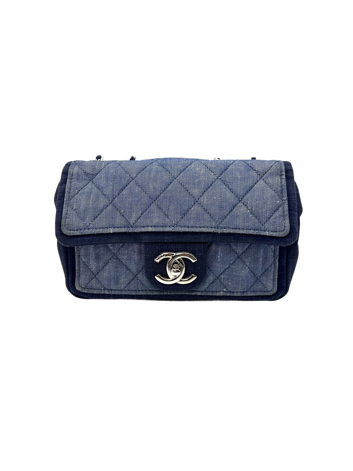 Chanel Denim Medallion Blue Bicolor Flap Shoulder Bag(19***87) CC1253