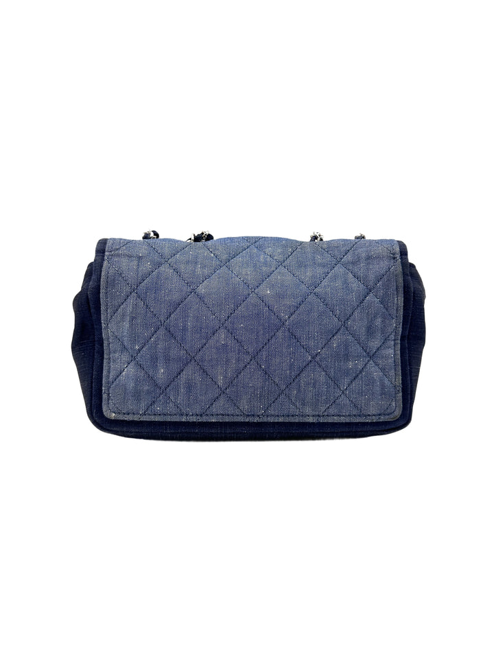 Chanel Denim Medallion Blue Bicolor Flap Shoulder Bag(19***87) CC1253