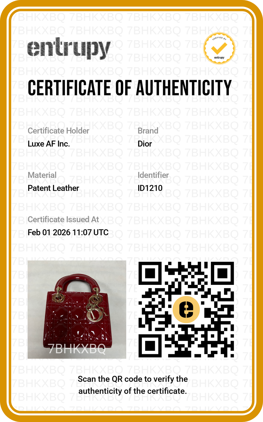 Christian Dior Lady Dior Red Patent Cannage Leather Handle Bag With Silver Charms DR443