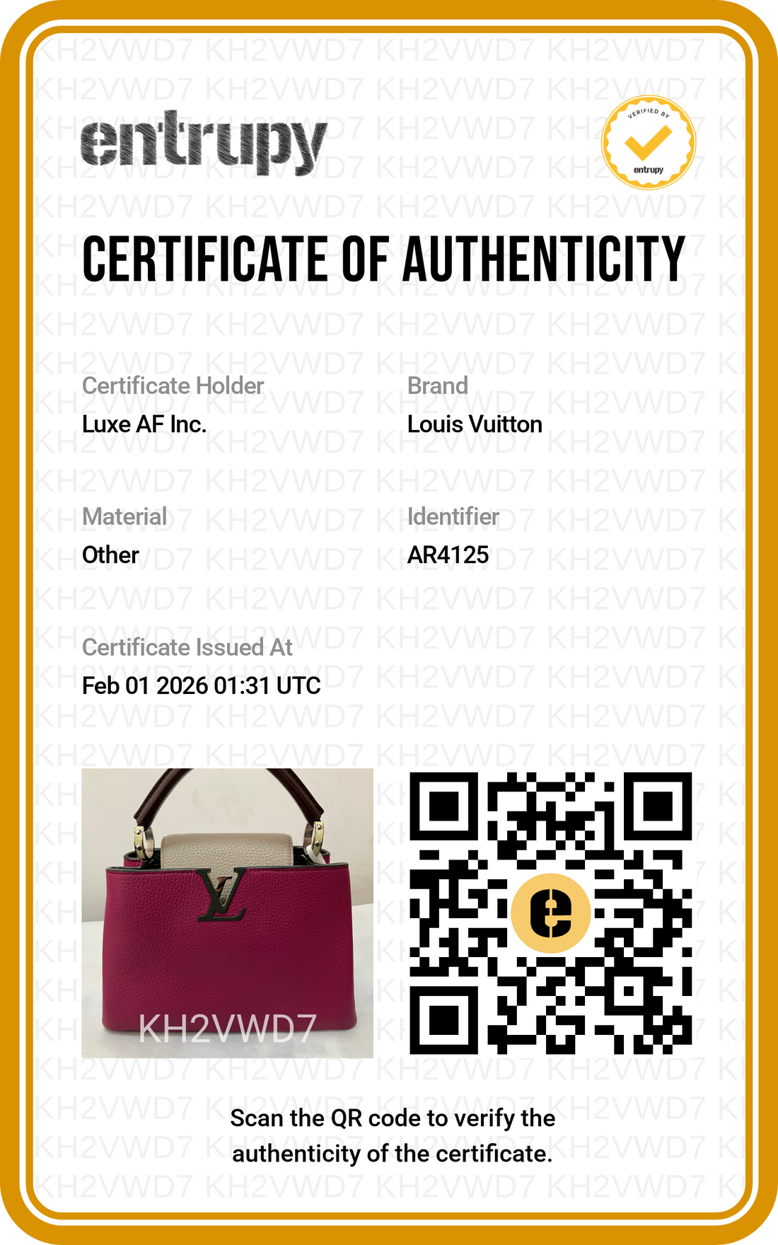 Louis Vuitton Capucines BB Purple Monogram Leather Handle Bag LV1768