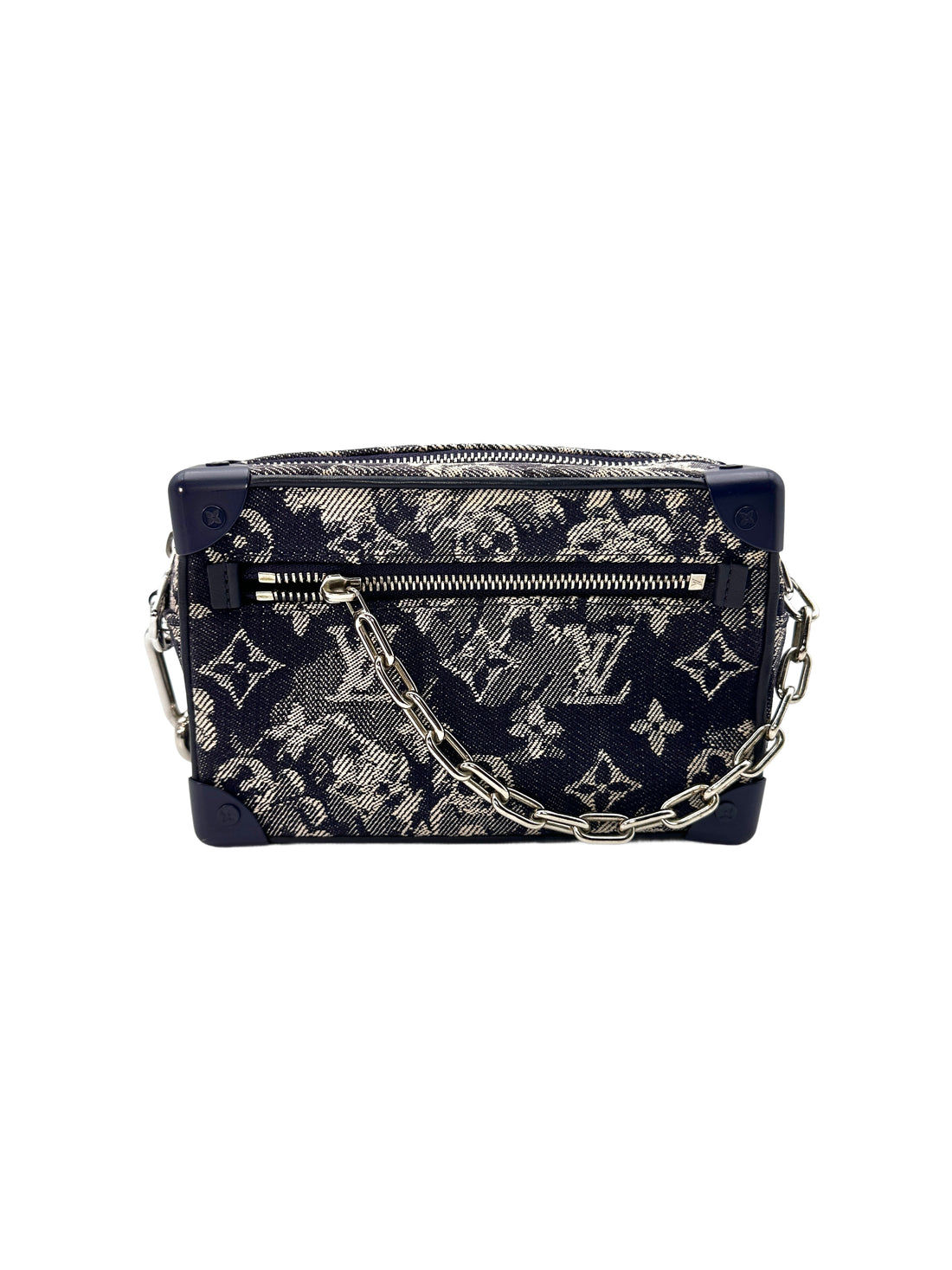 Louis Vuitton Solf Trunk Black Monogram Tapestry Chain Shoulder Bag LV1778