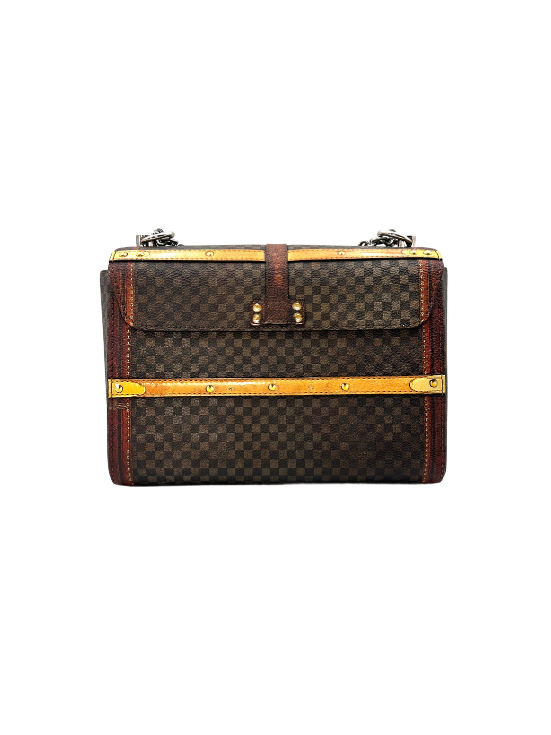 Louis Vuitton Time trunk Twist MM Damier Ebene Leather Chain Bag LV1779