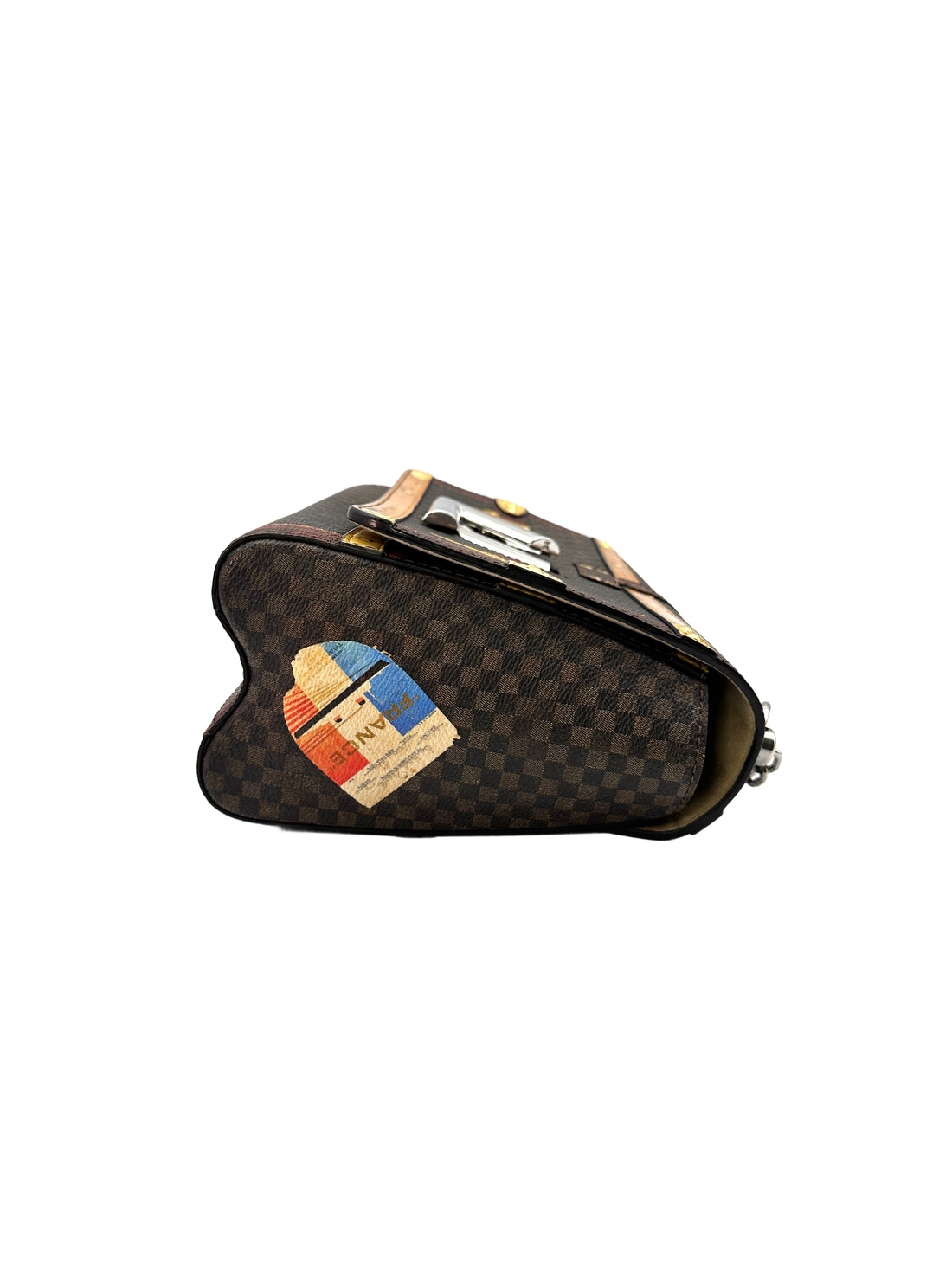 Louis Vuitton Time trunk Twist MM Damier Ebene Leather Chain Bag LV1779