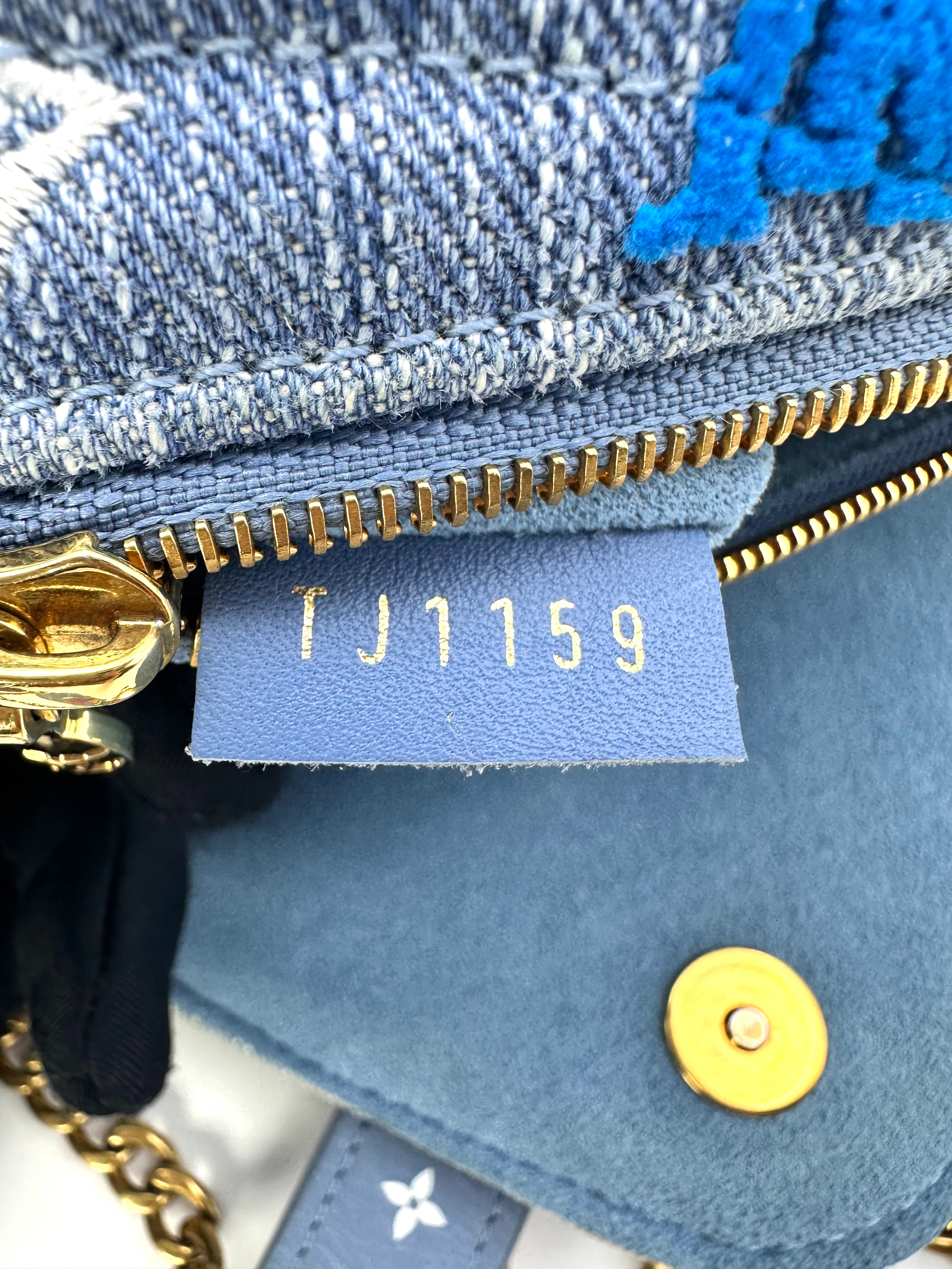 Louis Vuitton Limited Edition New Wave Blue Embroidered Monogram Denim Crossbody Bag LV1780