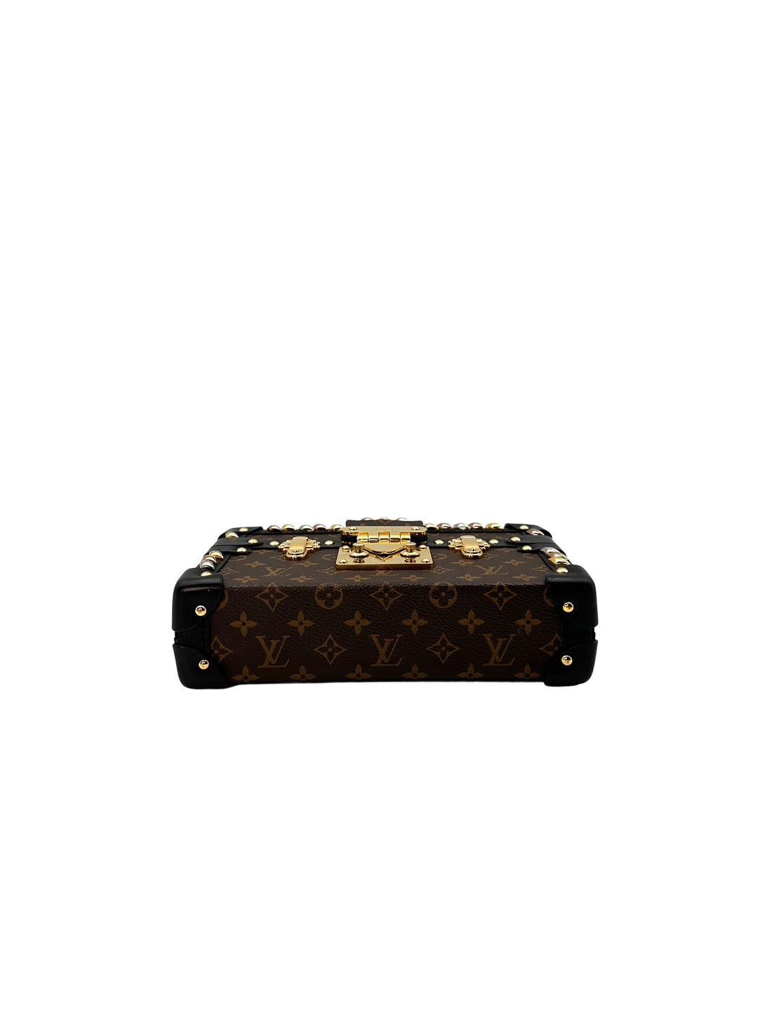 Louis Vuitton Petite Malle Brown Monogram Leather Bag With Gold Hardware LV1781