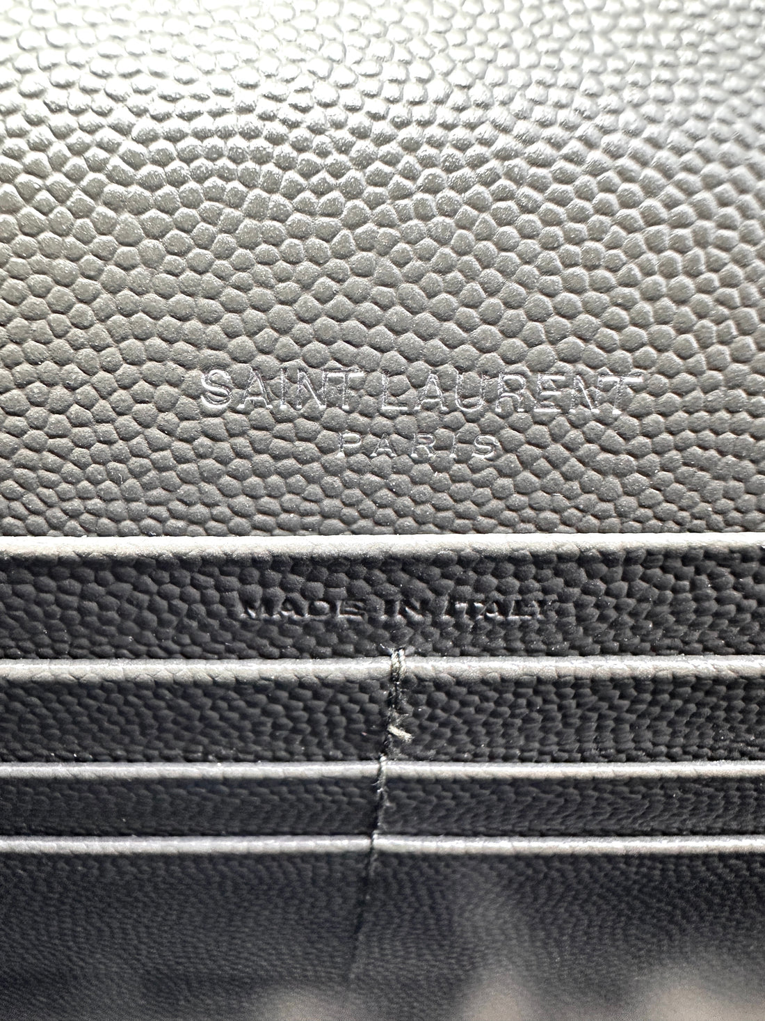 Saint Laurent Envelope Black Chevron Quilted Leather Chain Shoulder Bag With Silver Logo SL155