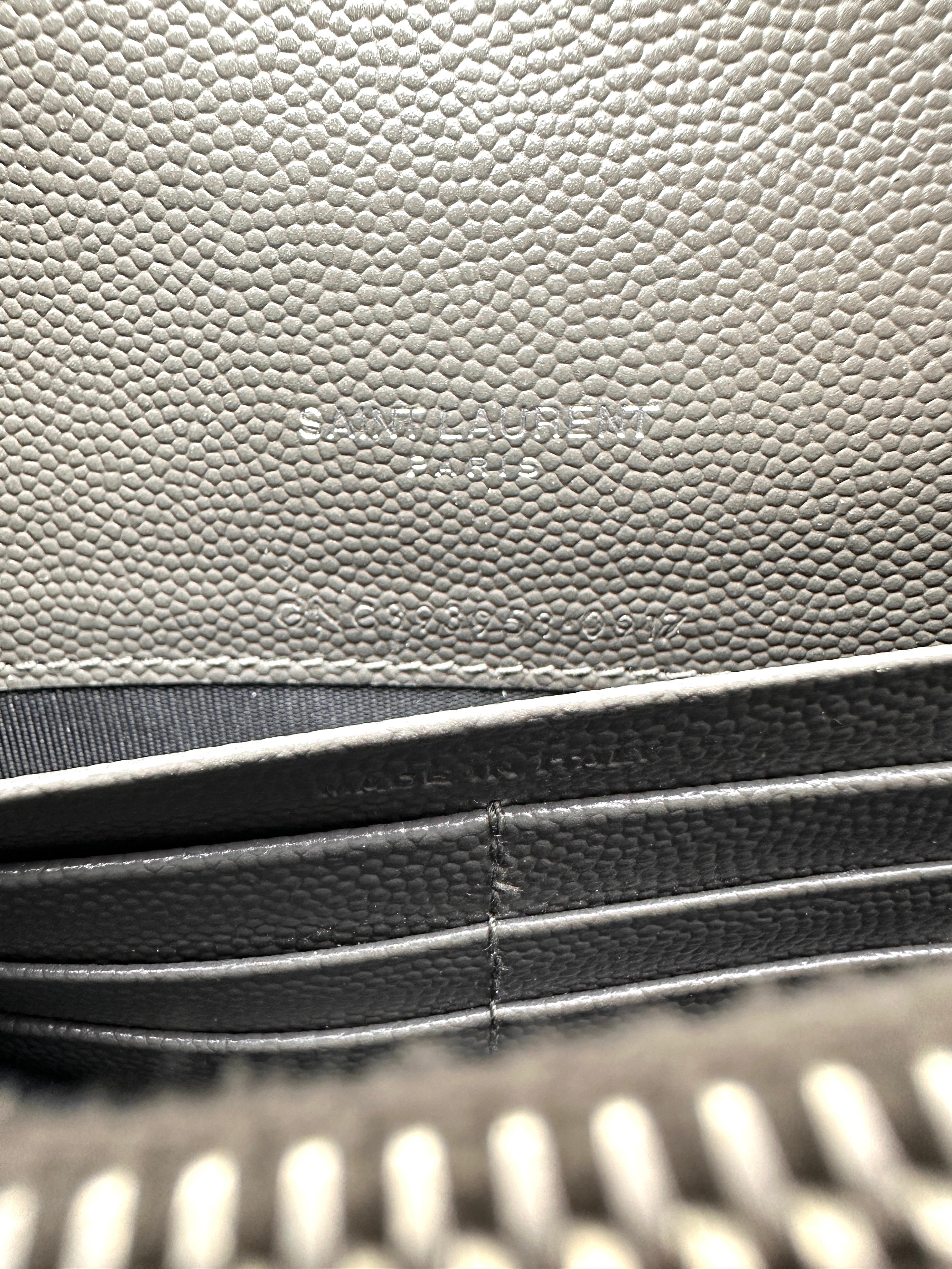 Saint Laurent Envelope Black Chevron Quilted Leather Chain Shoulder Bag With Silver Logo SL155