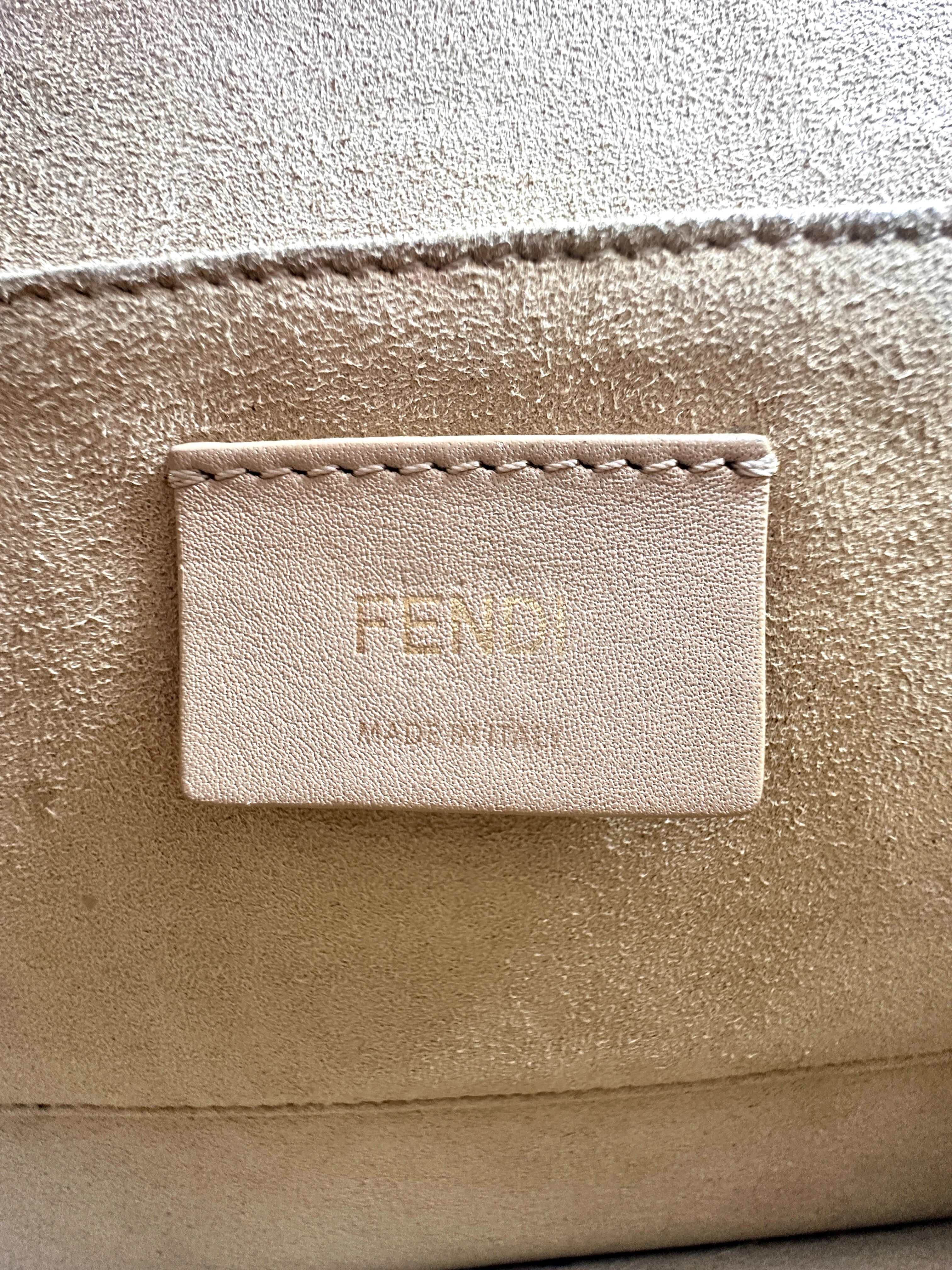 Fendi Kan I Black FF Zucca Embossed Leather Shoulder Bag FF81