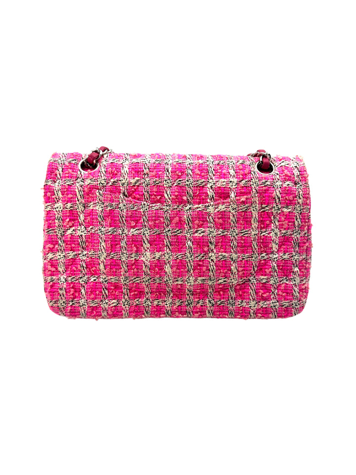Chanel Classic Flap PInk Tweed Medium Size Chain Flap Bag(19***71) CC1260