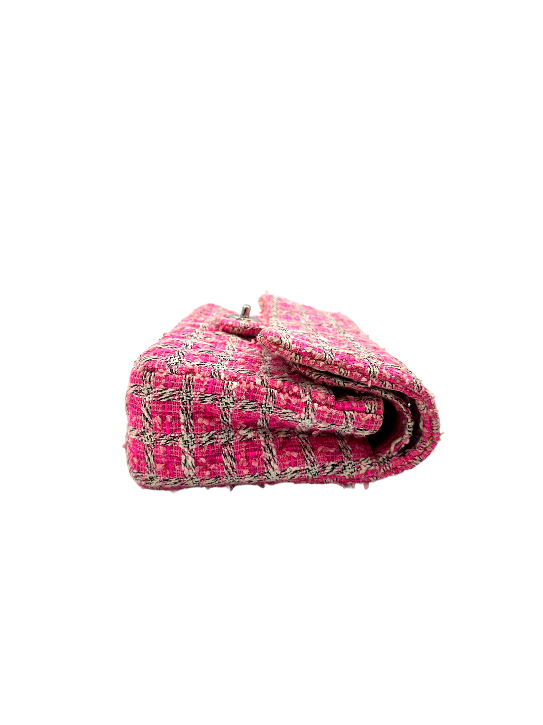 Chanel Classic Flap PInk Tweed Medium Size Chain Flap Bag(19***71) CC1260