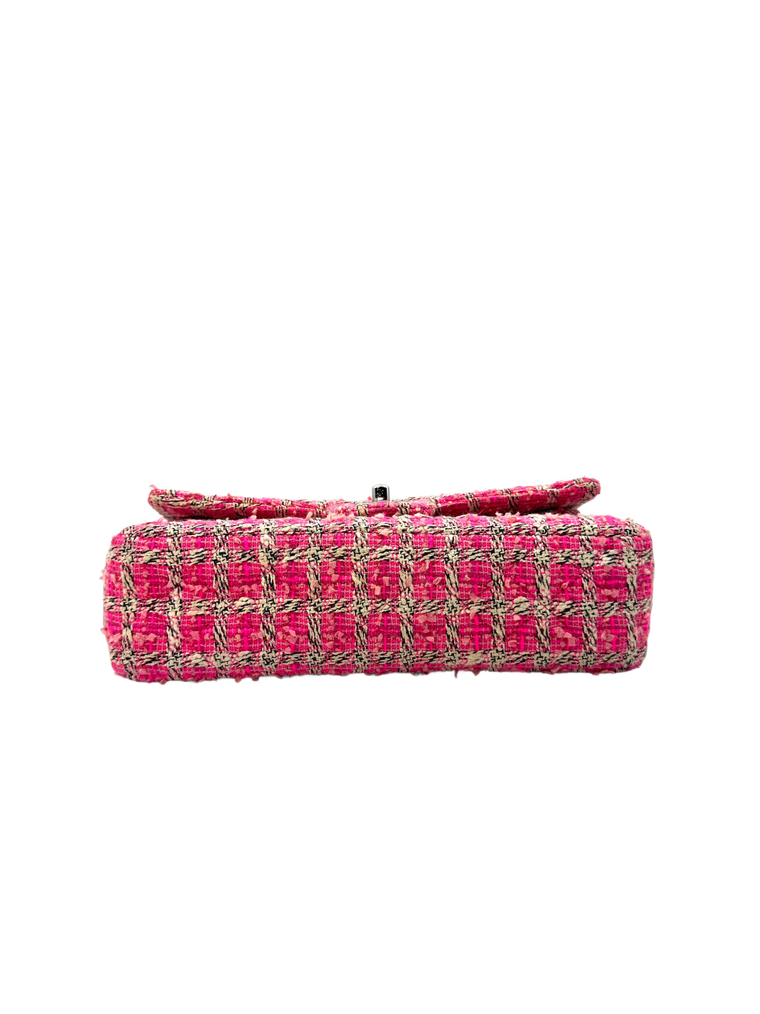 Chanel Classic Flap PInk Tweed Medium Size Chain Flap Bag(19***71) CC1260