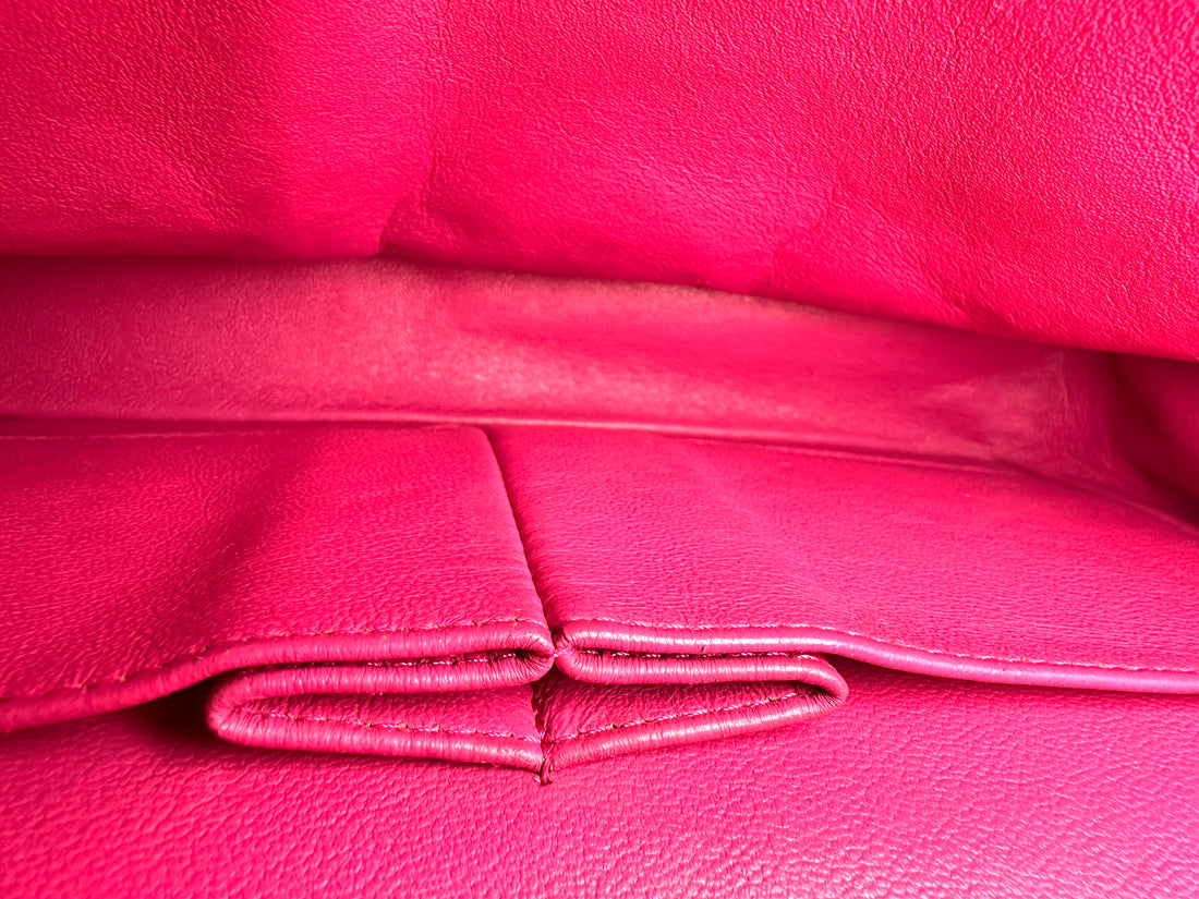 Chanel Classic Flap PInk Tweed Medium Size Chain Flap Bag(19***71) CC1260