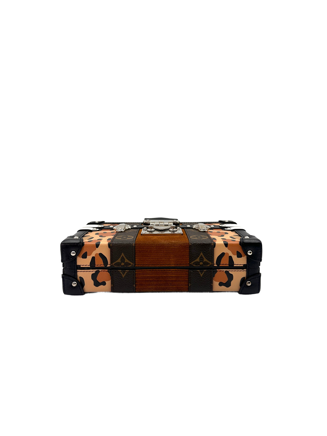 Louis Vuitton Petite Malle Leopard Pink Monogram Leather Bag With Silver Hardware LV1785