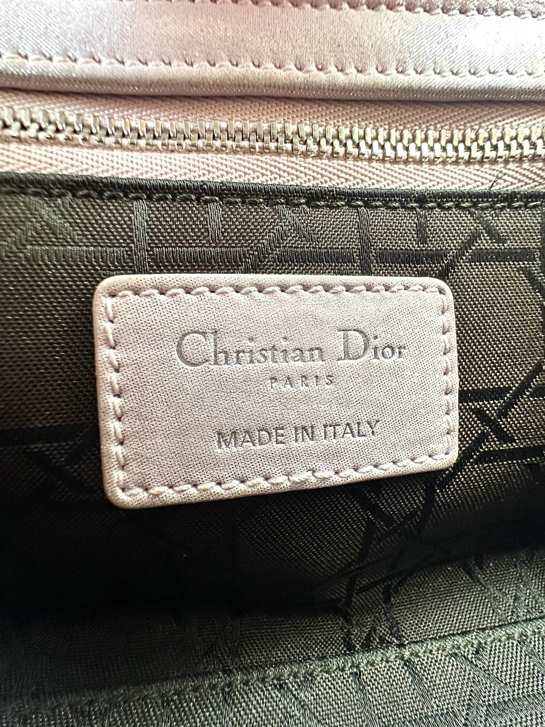Christian Dior Lady Dior Pink Cannage Leather Handle Bag With Silver Charms DR445