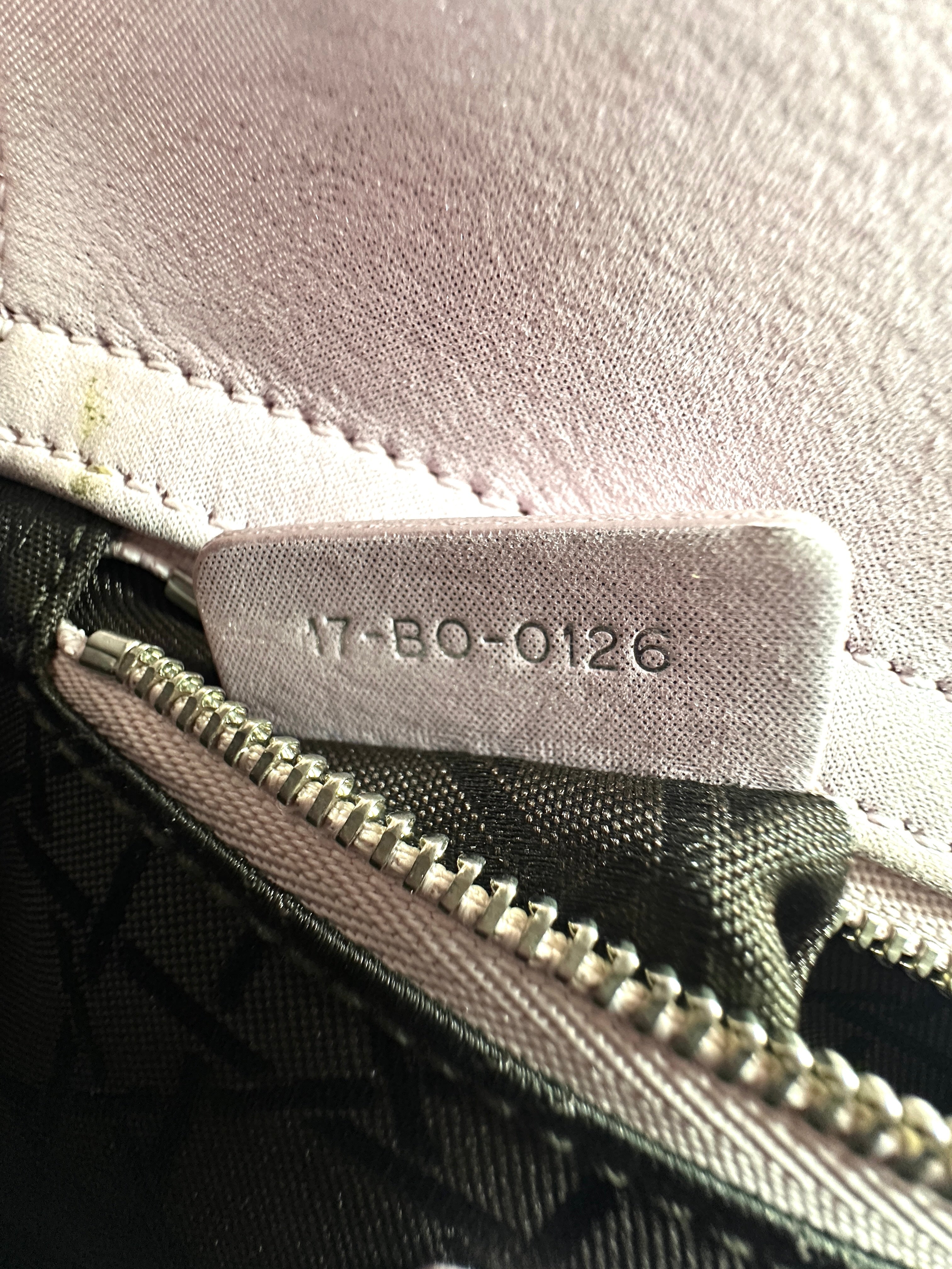 Christian Dior Lady Dior Pink Cannage Leather Handle Bag With Silver Charms DR445
