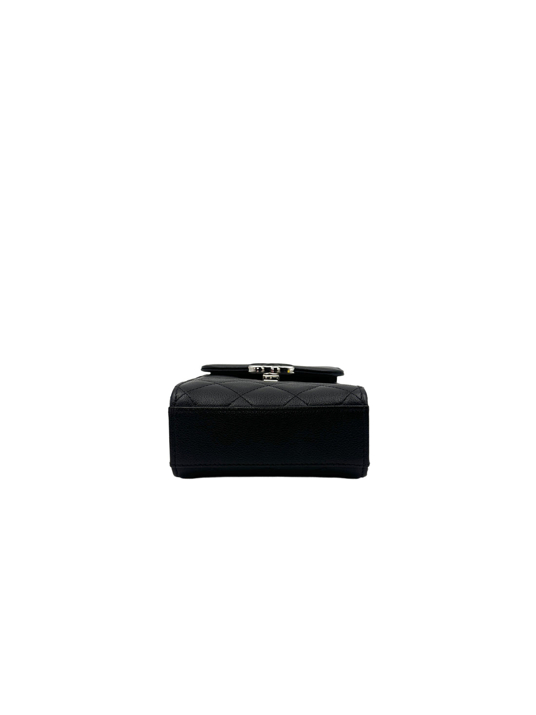 Chanel CC Box Flap Phone Holder Black Caviar Leather Crossbody Bag With Black/Silver Logo(27***57) CC1259