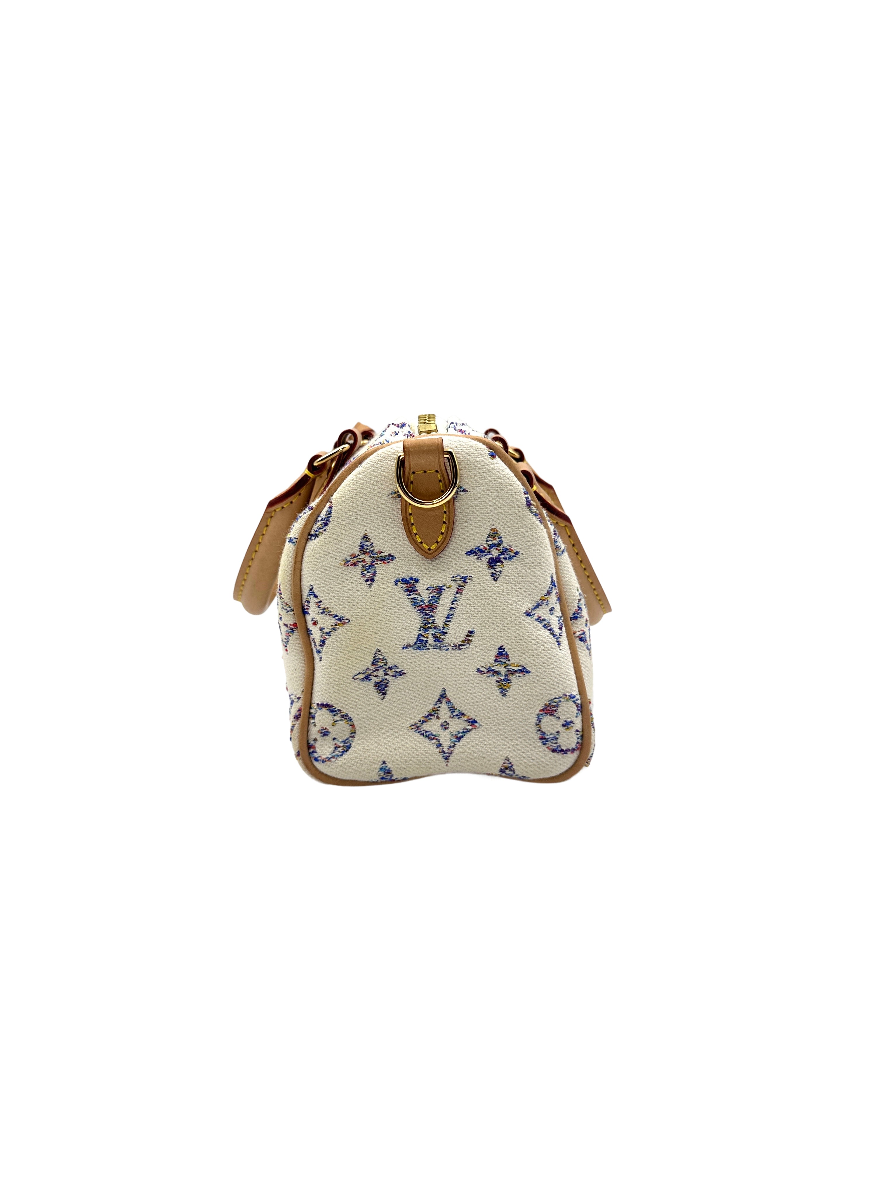 Louis Vuitton Speedy 20 Nautical White Monogram Jacquard Handle Bag LV1786