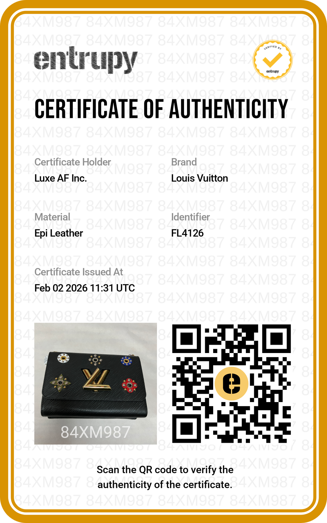 Louis Vuitton Twist MM Mechanical Flowers Black Epi Leather Chain Bag LV1794