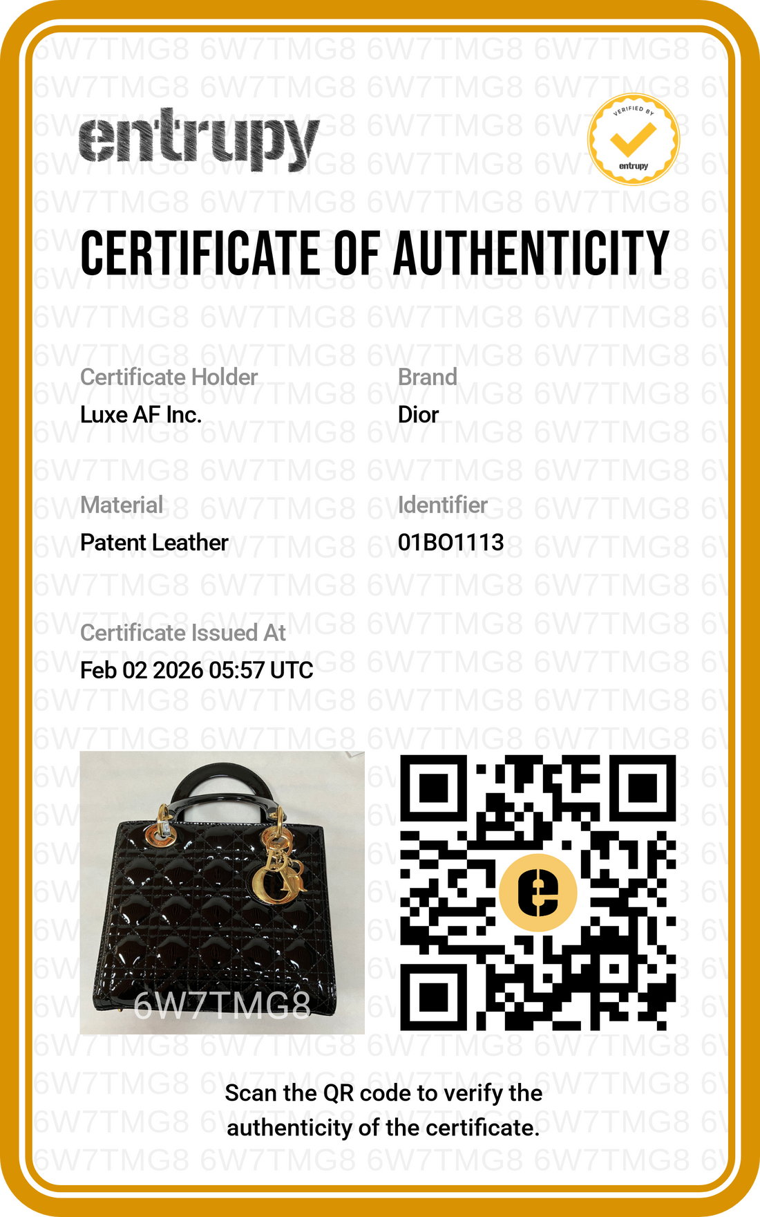 Christian Dior Lady Dior Black Patent Cannage Leather Handle Bag With Gold Charms DR447