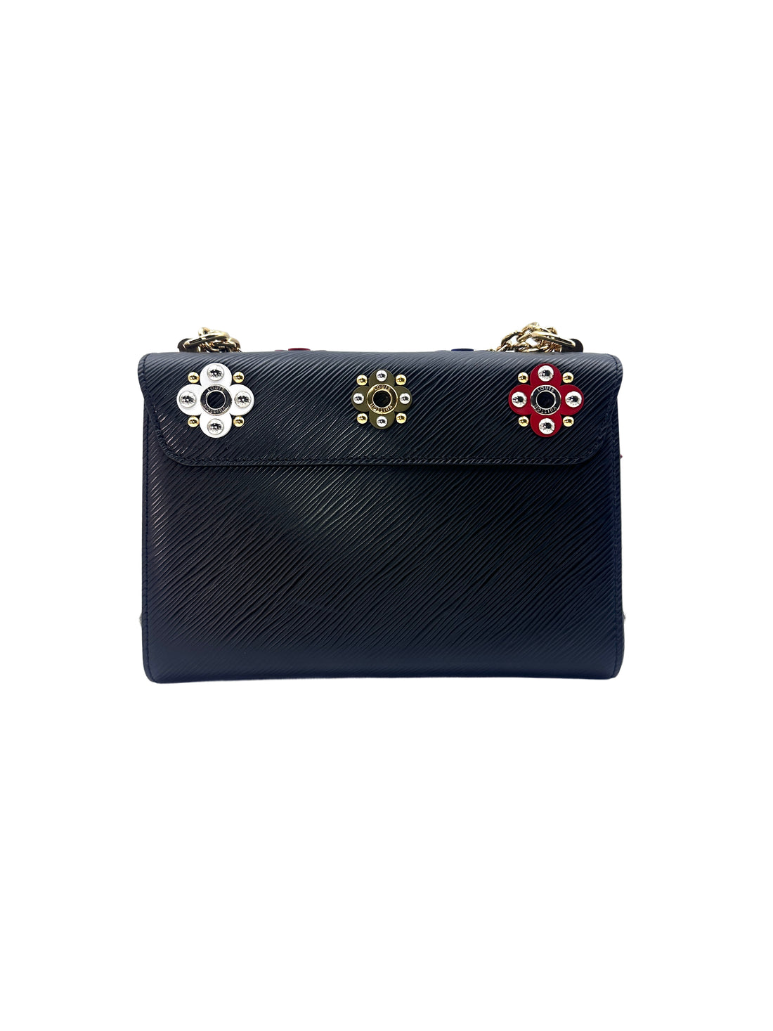 Louis Vuitton Twist MM Mechanical Flowers Black Epi Leather Chain Bag LV1794