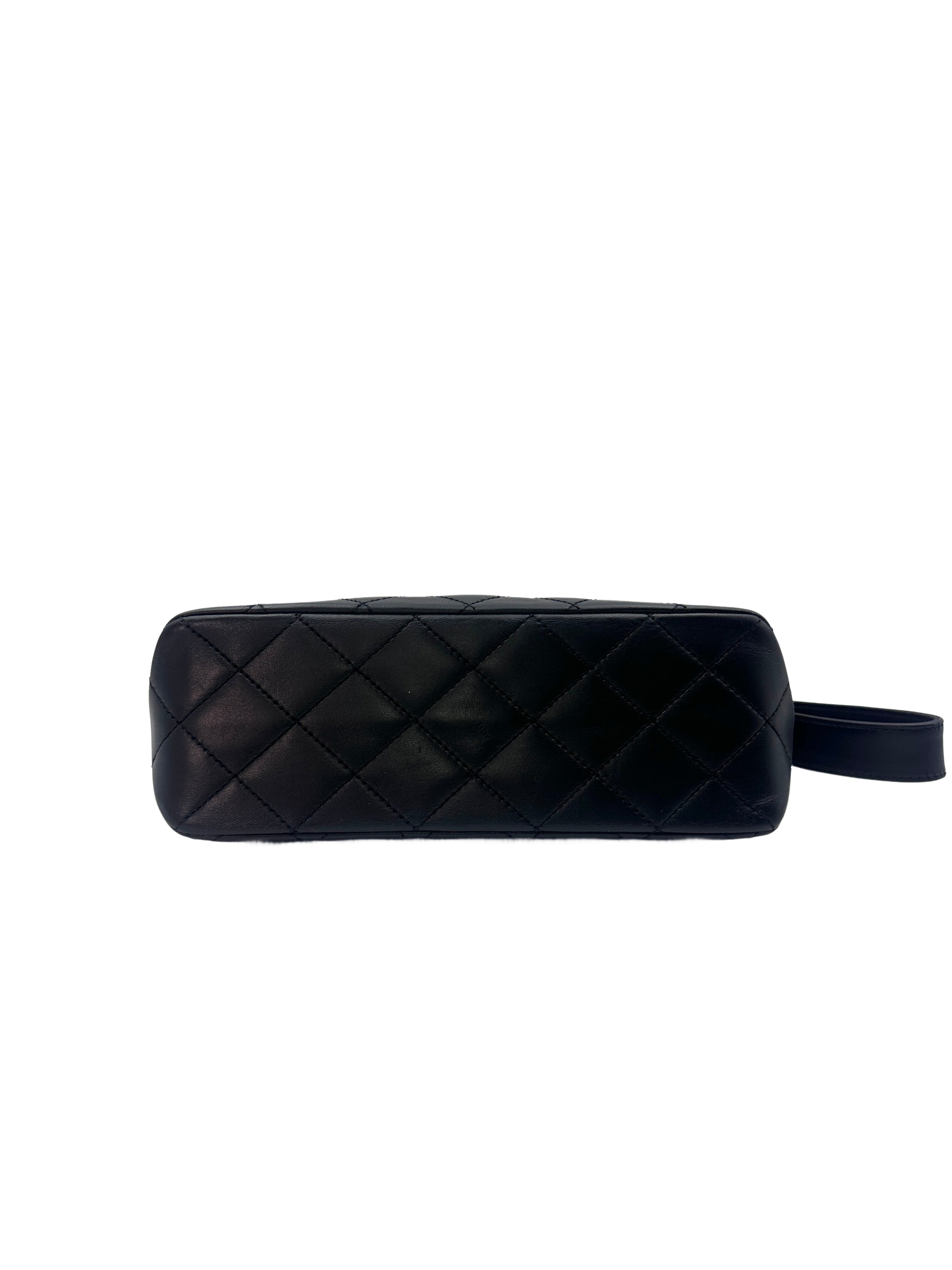 Chanel Vintage Black Quilted Lambskin Leather Crossbody Flap Bag(59***16) CC1265