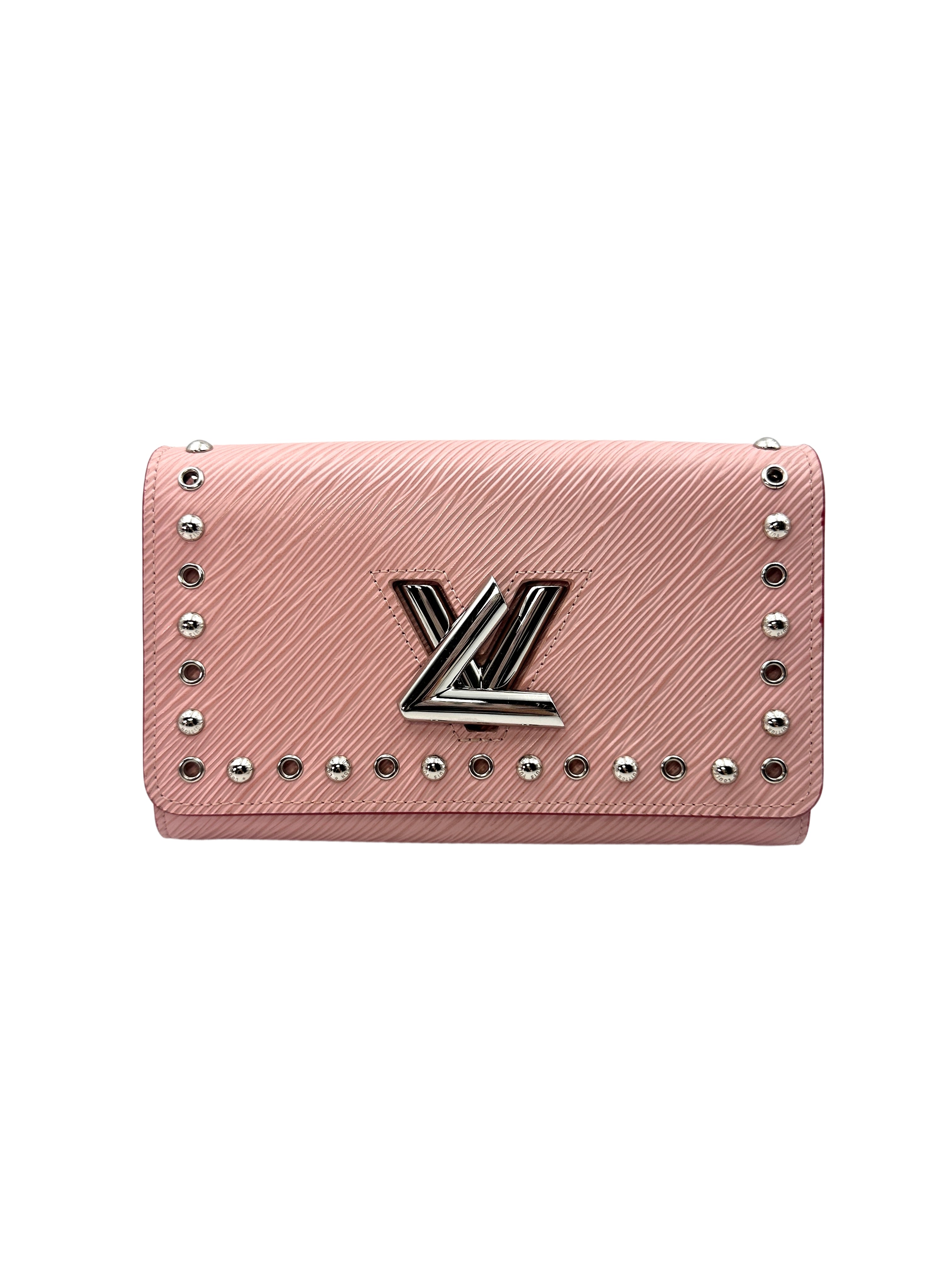 Louis Vuitton Twist Pink Studded Epi Leather Wallet On Chain Bag LV1790
