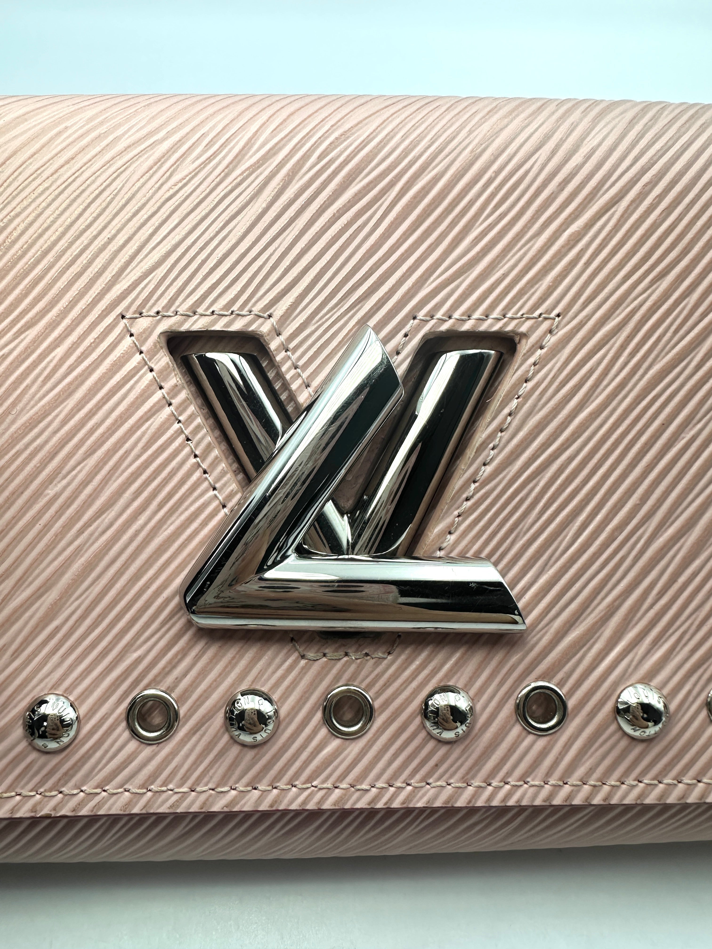 Louis Vuitton Twist Pink Studded Epi Leather Wallet On Chain Bag LV1790