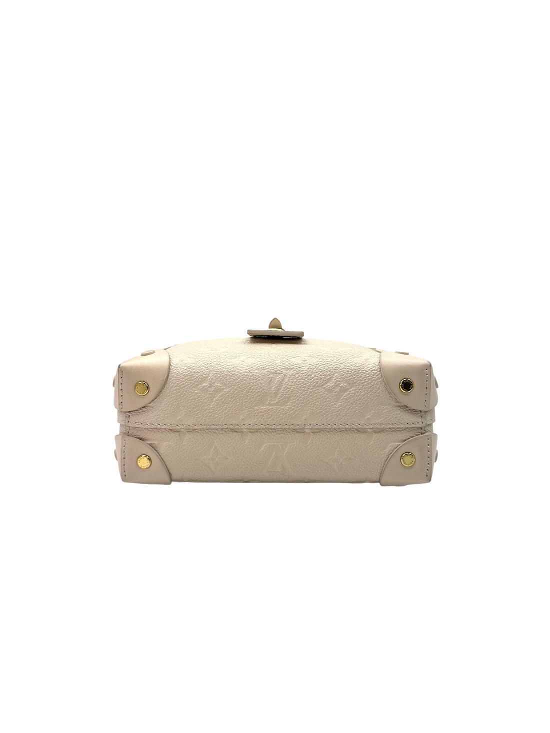 Louis Vuitton Petite Malle Souple White Monogram Empreinte Leather Crossbody Handle Bag With Gold Hardware LV1793