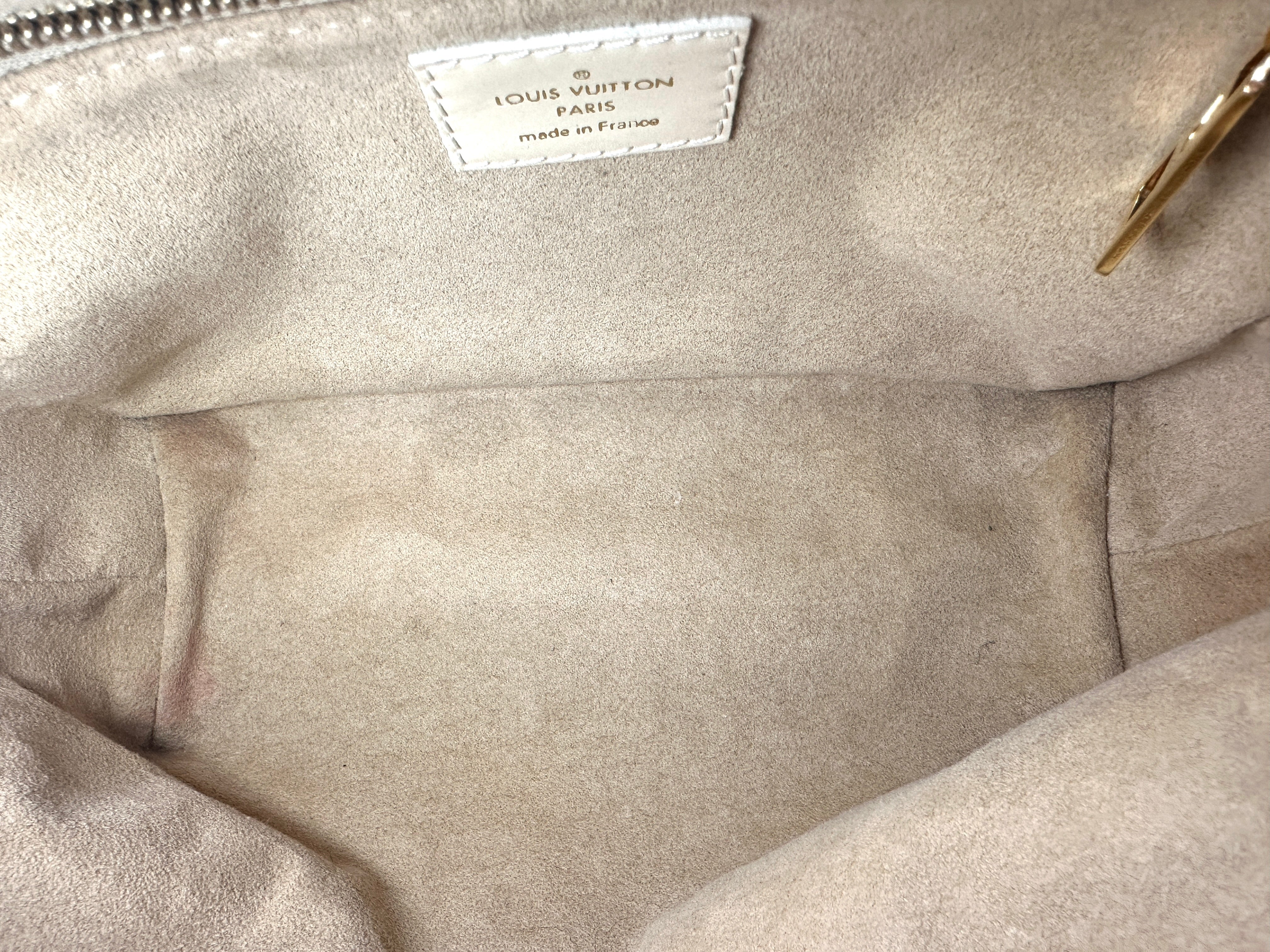 Louis Vuitton Petite Malle Souple White Monogram Empreinte Leather Crossbody Handle Bag With Gold Hardware LV1793