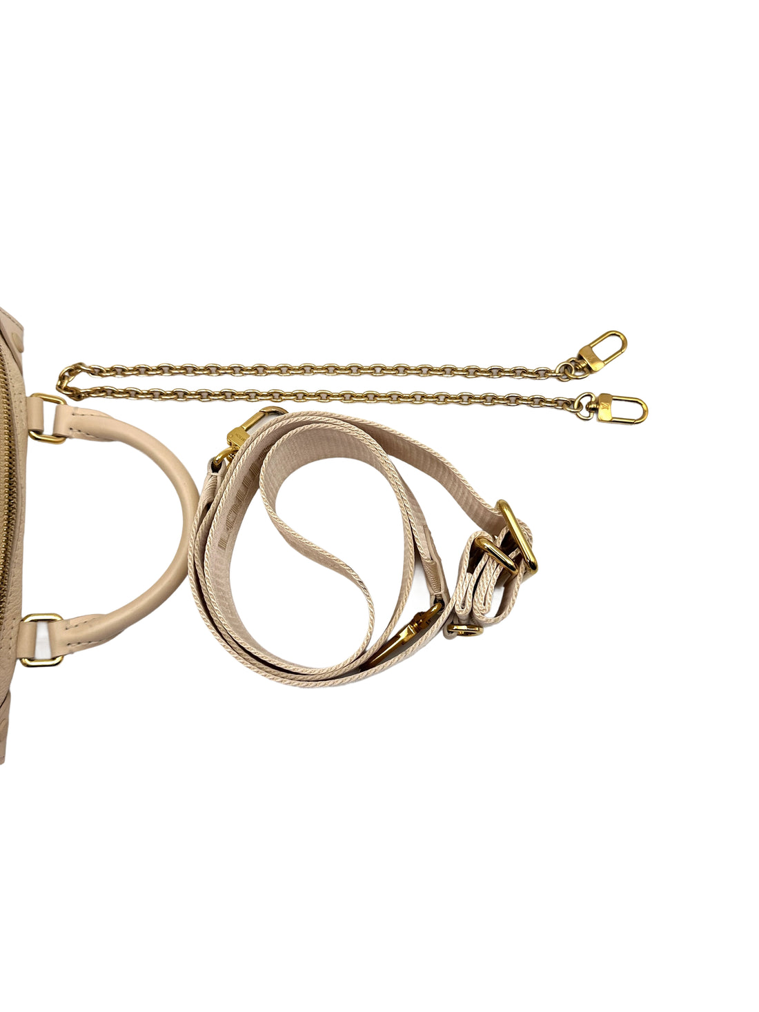 Louis Vuitton Petite Malle Souple White Monogram Empreinte Leather Crossbody Handle Bag With Gold Hardware LV1793
