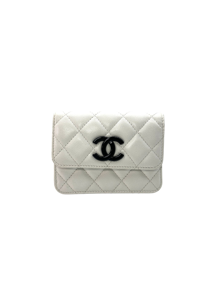 Chanel My Everything White Caviar Calfskin Leather Chain Shoulder Bag(30***95) CC1266
