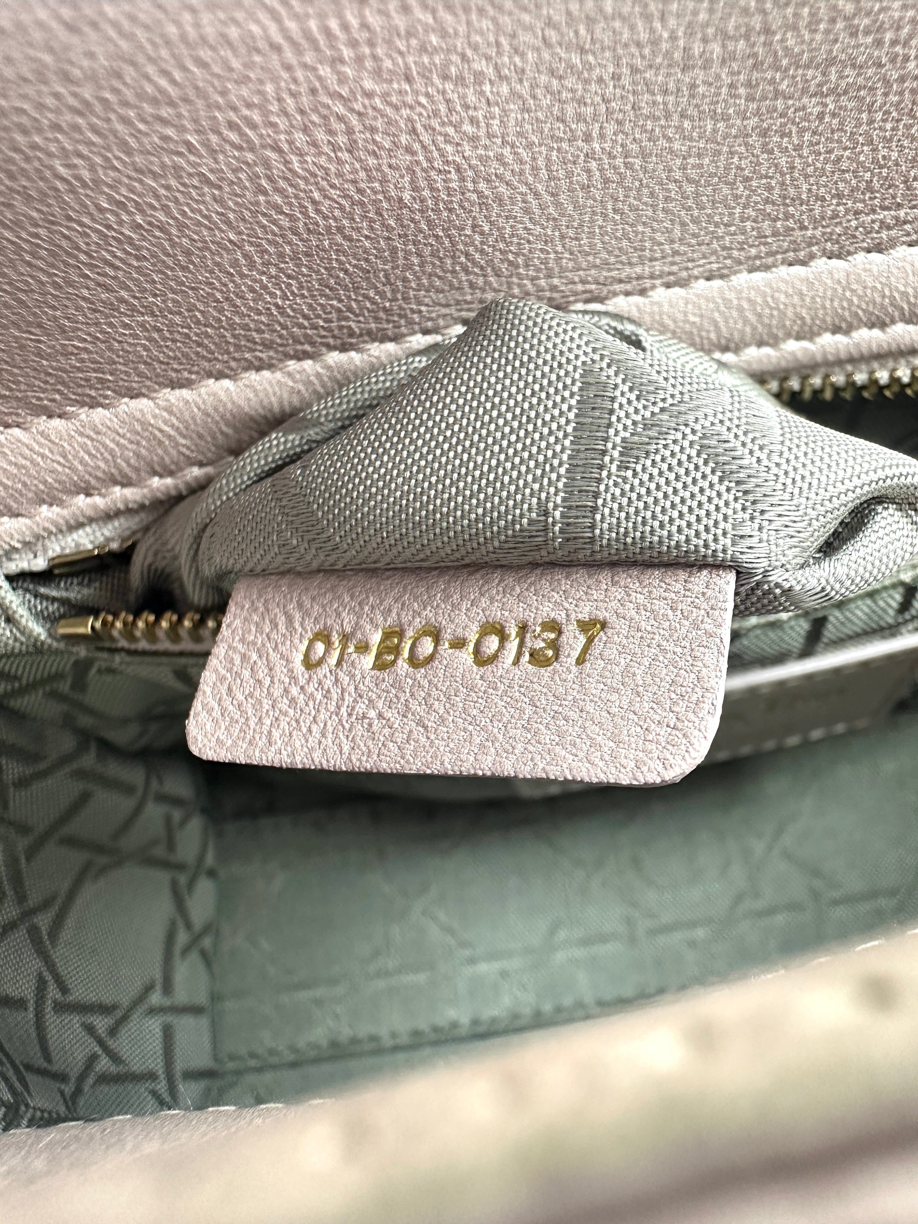Christian Dior Lady Dior Pink Cannage Lambskin Leather Handle Bag With Gold Charms DR452