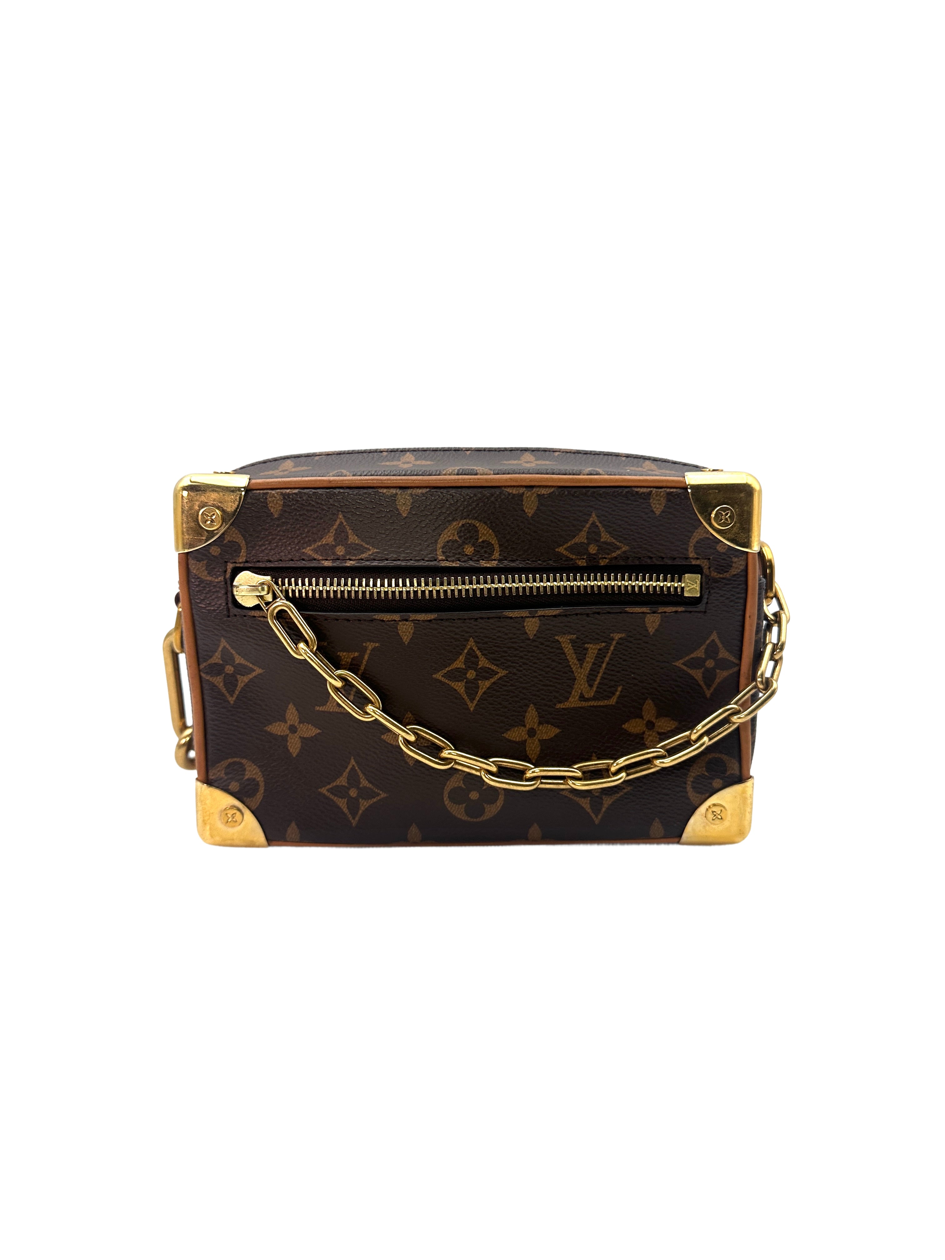 Louis Vuitton Mini Solf Trunk Brown Monogram Leather Crossbody Bag With Gold Hardware LV1797
