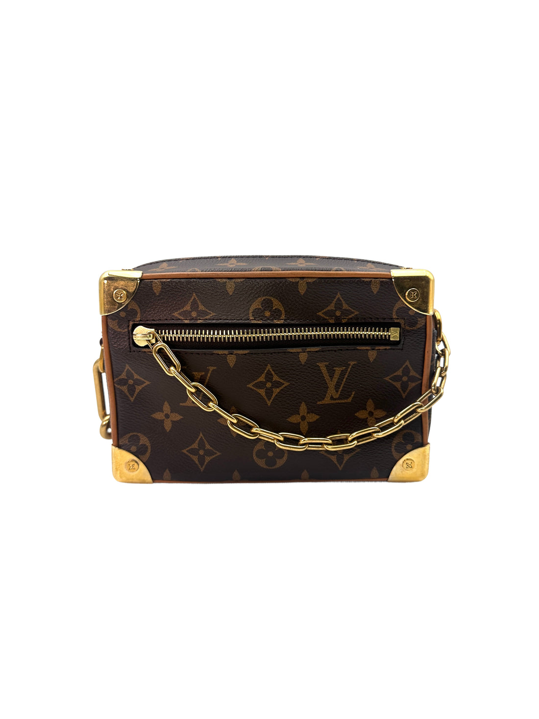 Louis Vuitton Mini Solf Trunk Brown Monogram Leather Crossbody Bag With Gold Hardware LV1797